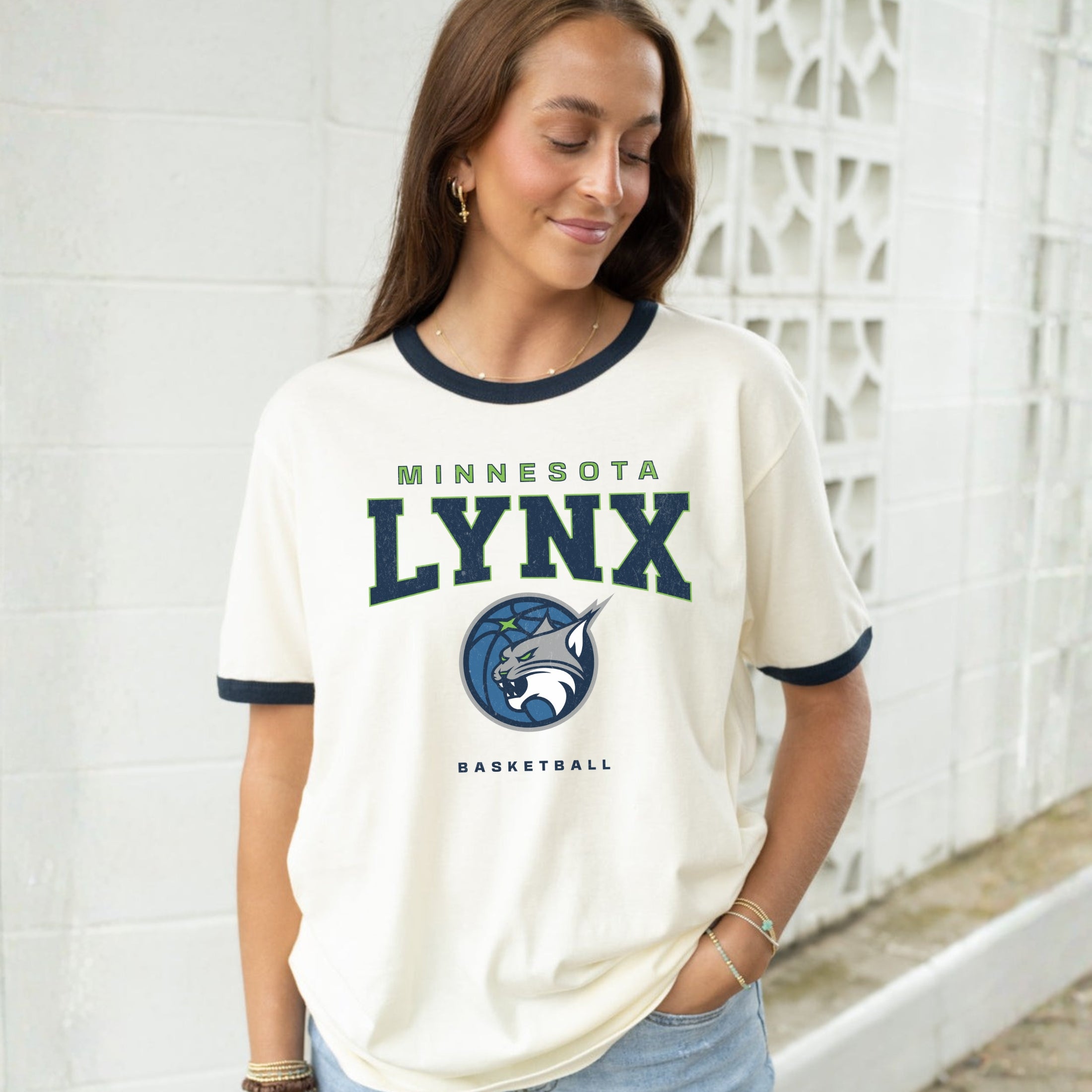 Minnesota Lynx Varsity Edge Vintage Ringer Tee