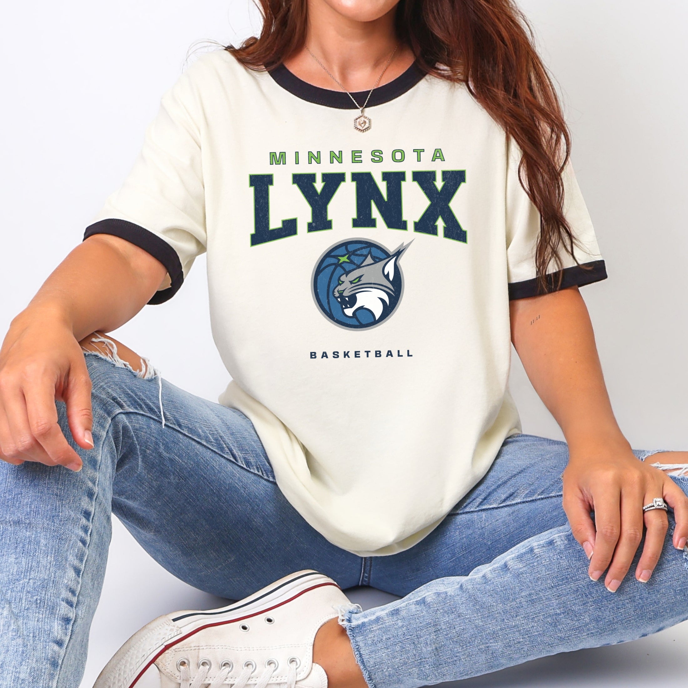 Minnesota Lynx Varsity Edge Vintage Ringer Tee