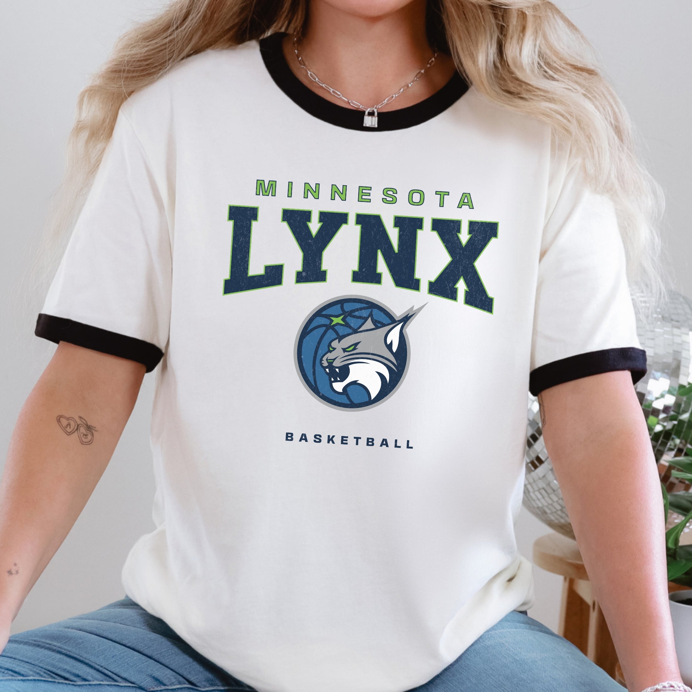 Minnesota Lynx Varsity Edge Vintage Ringer Tee