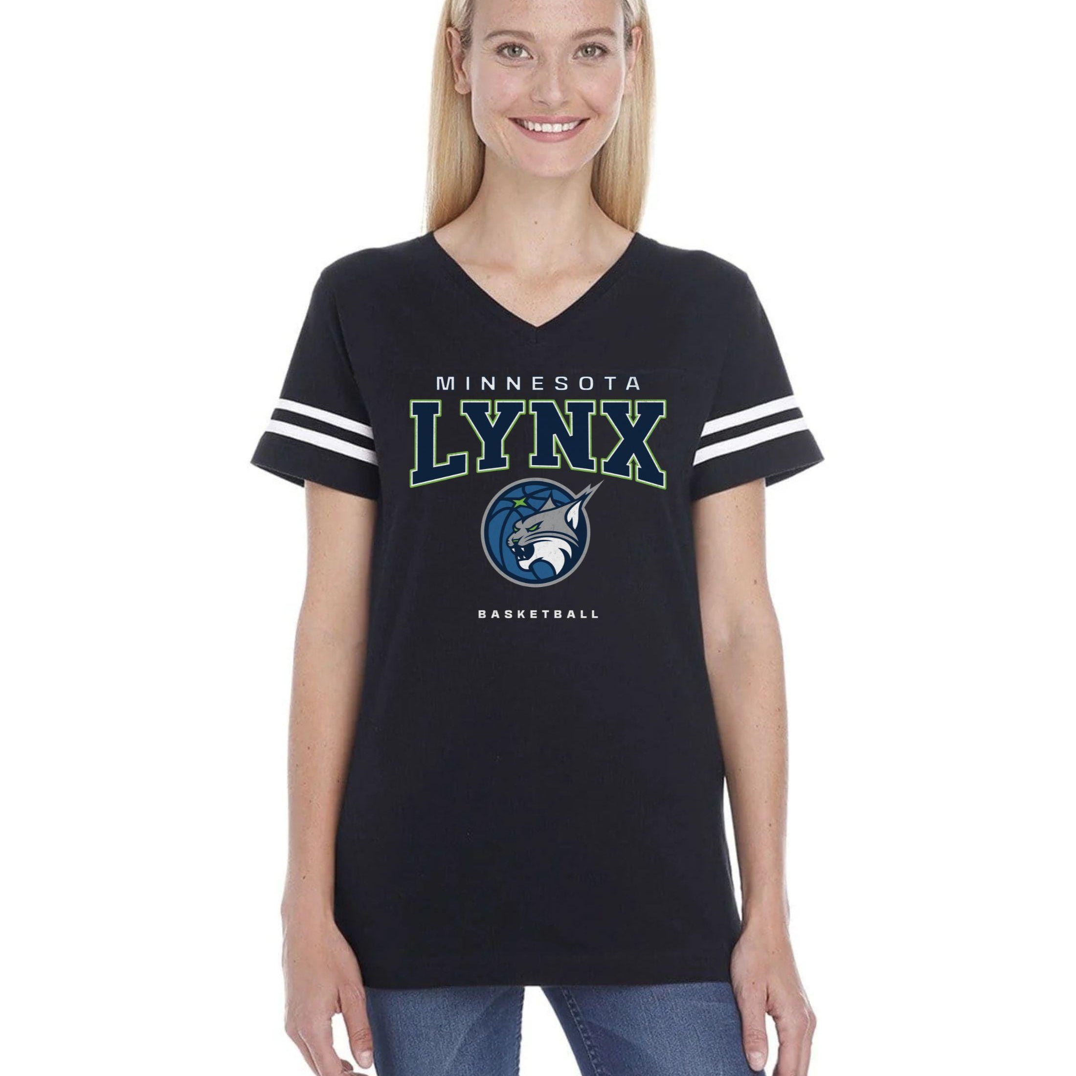 Minnesota Lynx Midnight Varsity Edge Women's V-Neck Tee