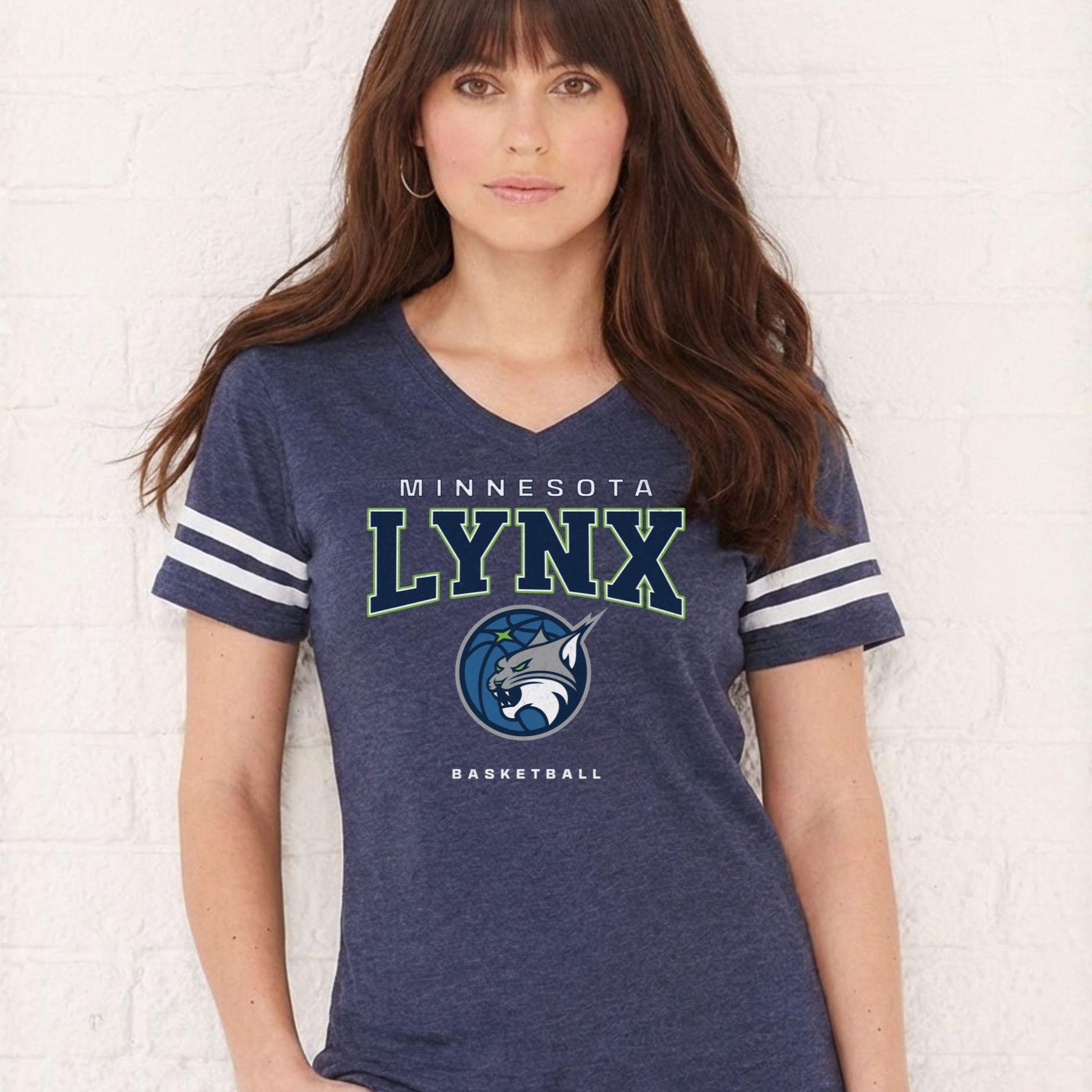 Minnesota Lynx Midnight Varsity Edge Women's V-Neck Tee