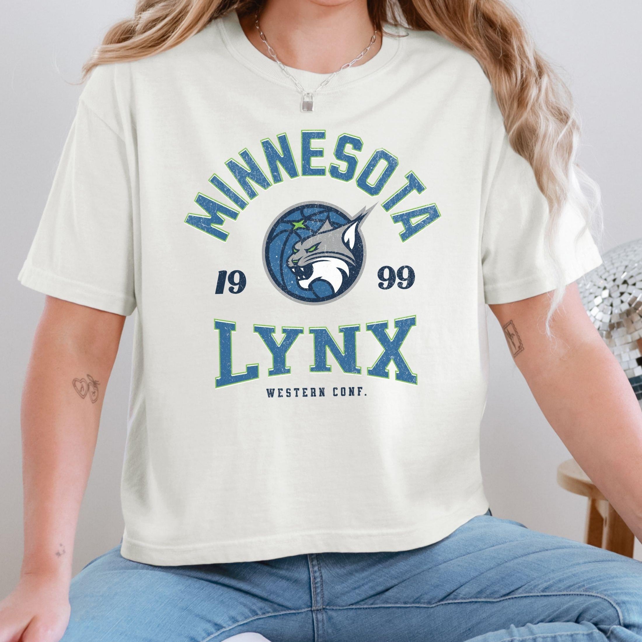 Minnesota Lynx Vintage Hoops Women's Boxy Cropped Tee