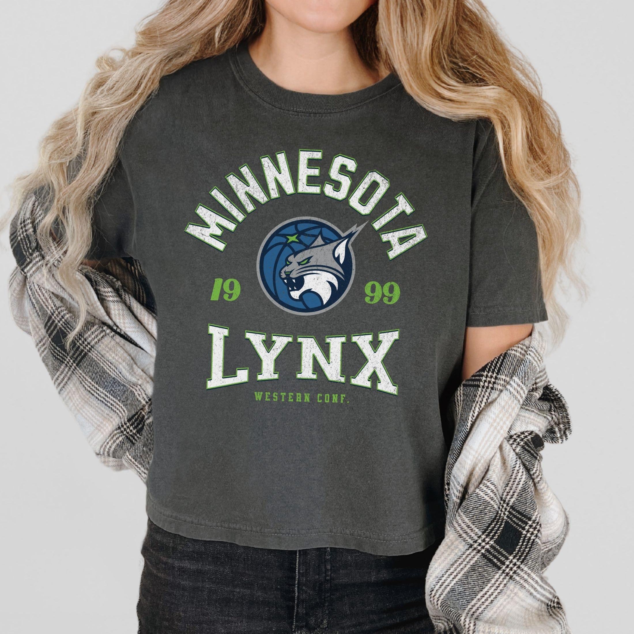 Minnesota Lynx Vintage Hoops Women's Boxy Cropped Tee