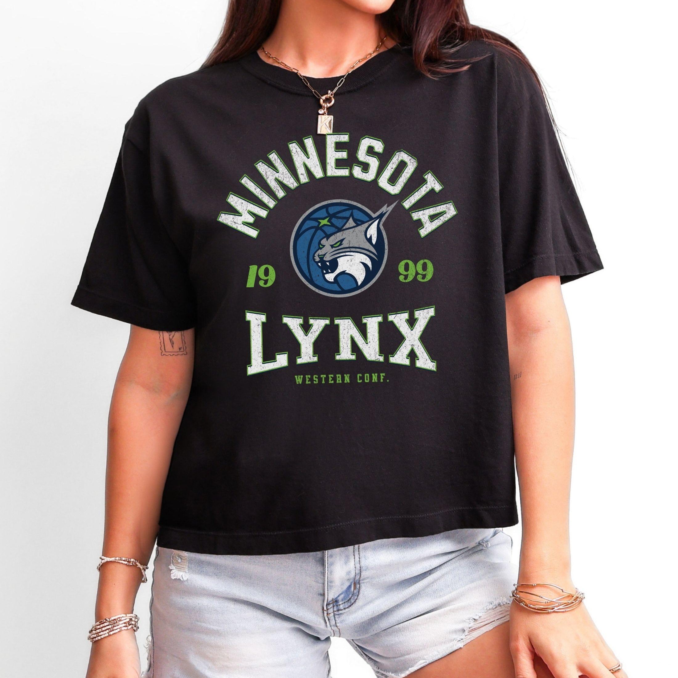 Minnesota Lynx Vintage Hoops Women's Boxy Cropped Tee