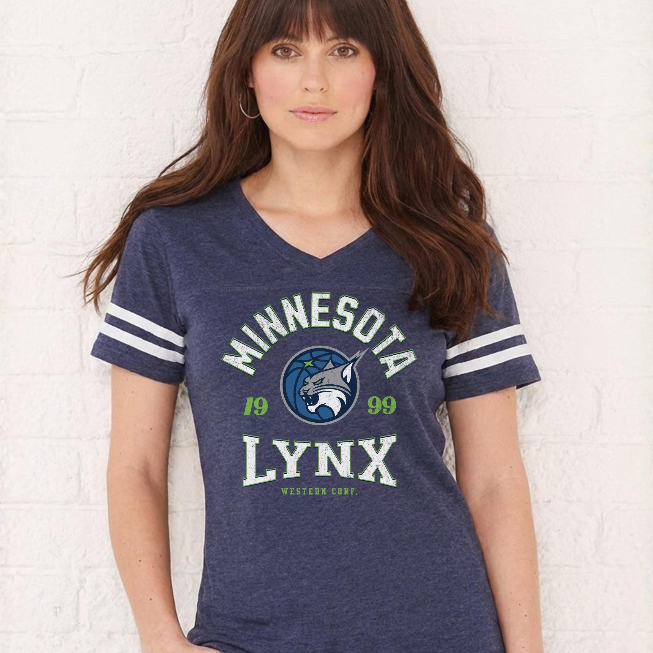 Minnesota Lynx Vintage Hoops Women's V-Neck Tee