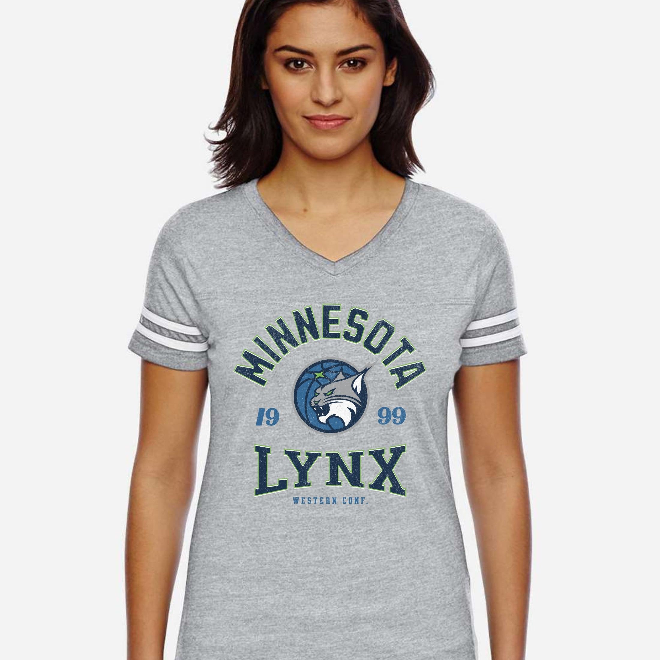 Minnesota Lynx Vintage Hoops Women's V-Neck Tee