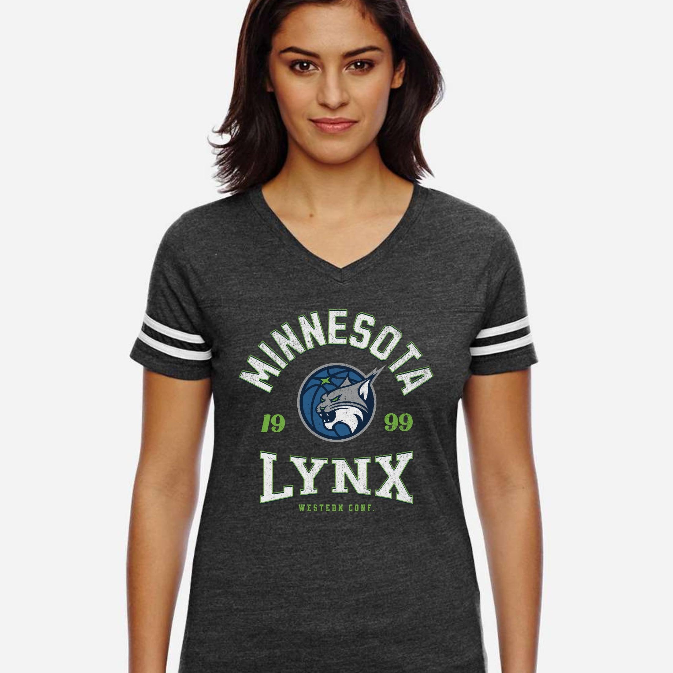 Minnesota Lynx Vintage Hoops Women's V-Neck Tee
