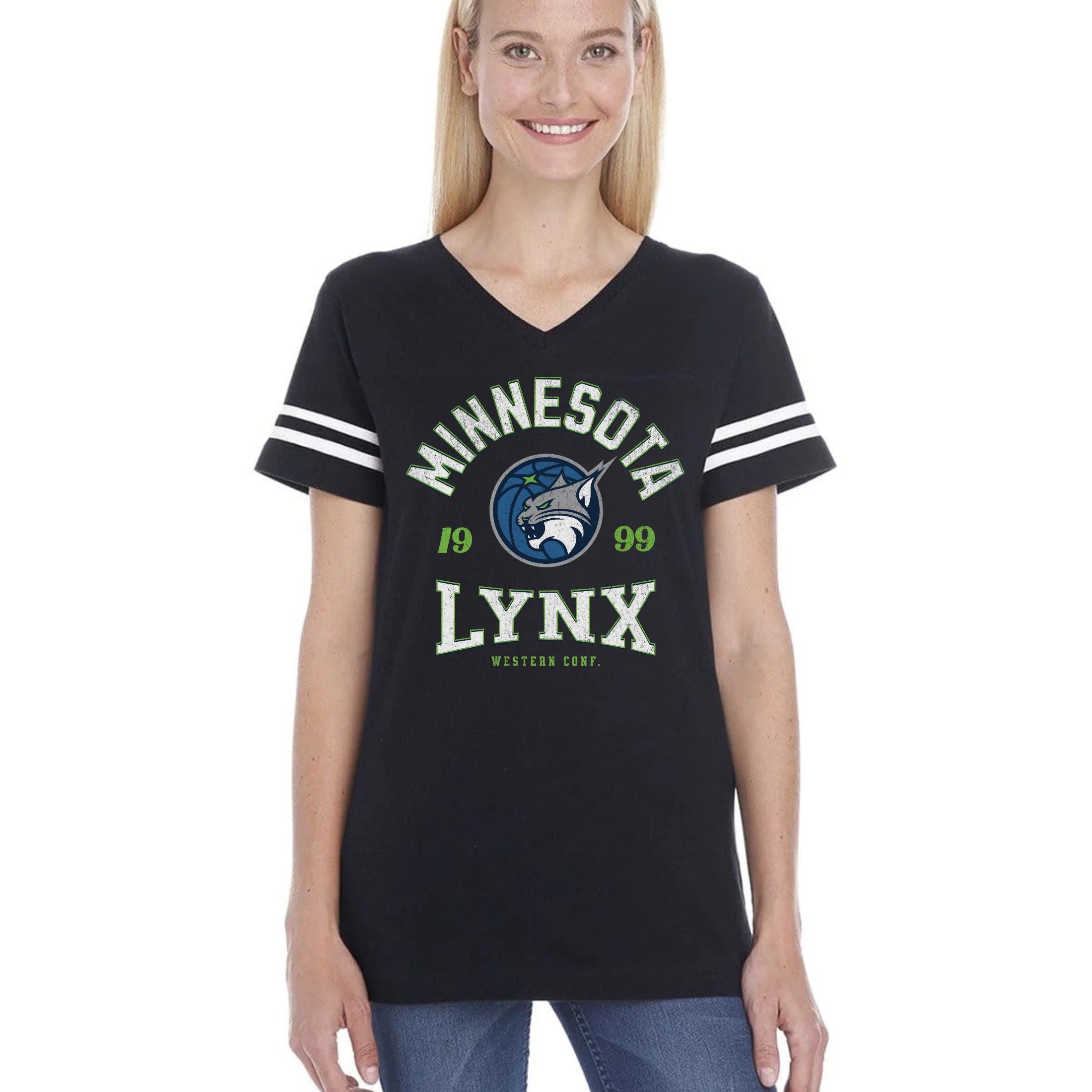 Minnesota Lynx Vintage Hoops Women's V-Neck Tee