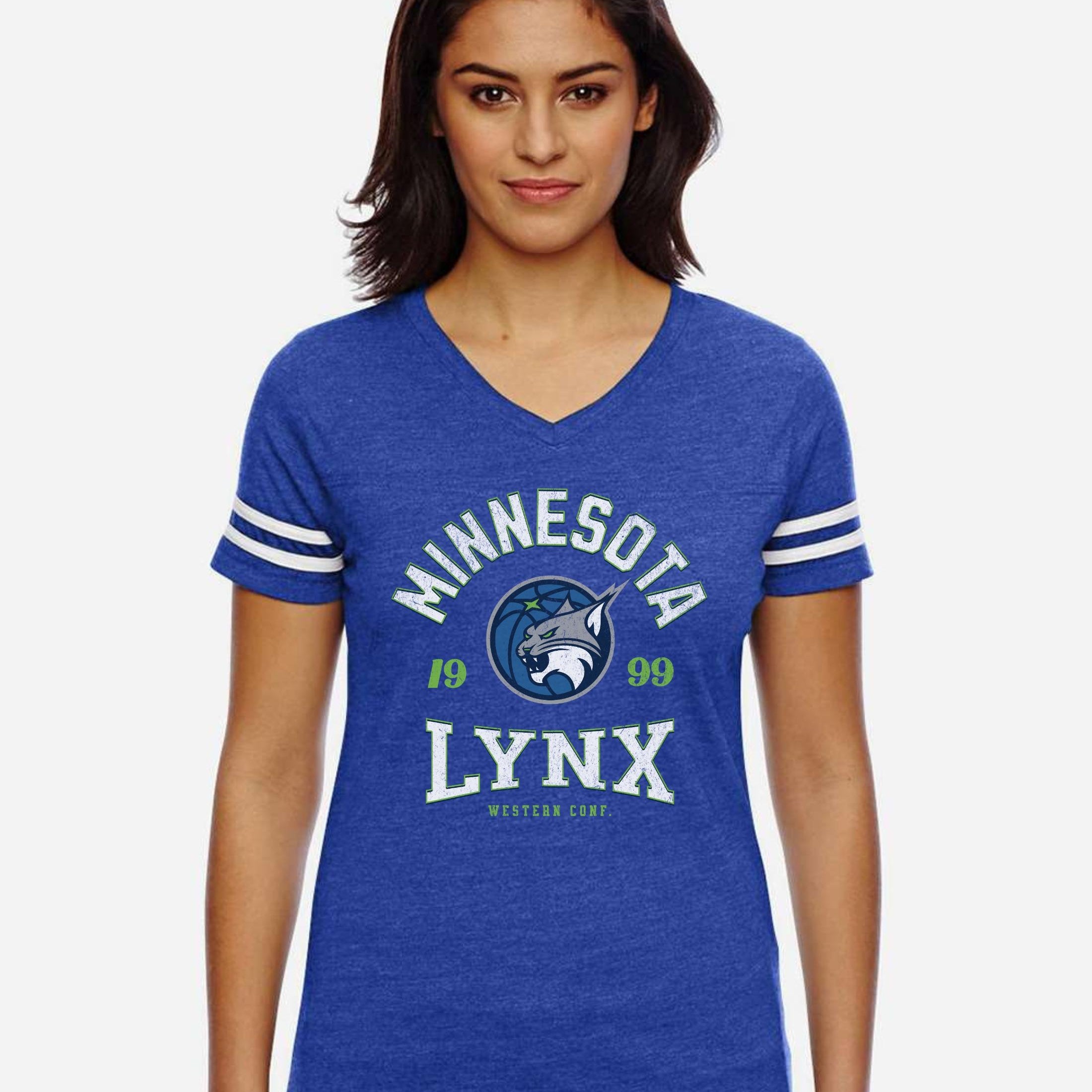 Minnesota Lynx Vintage Hoops Women's V-Neck Tee
