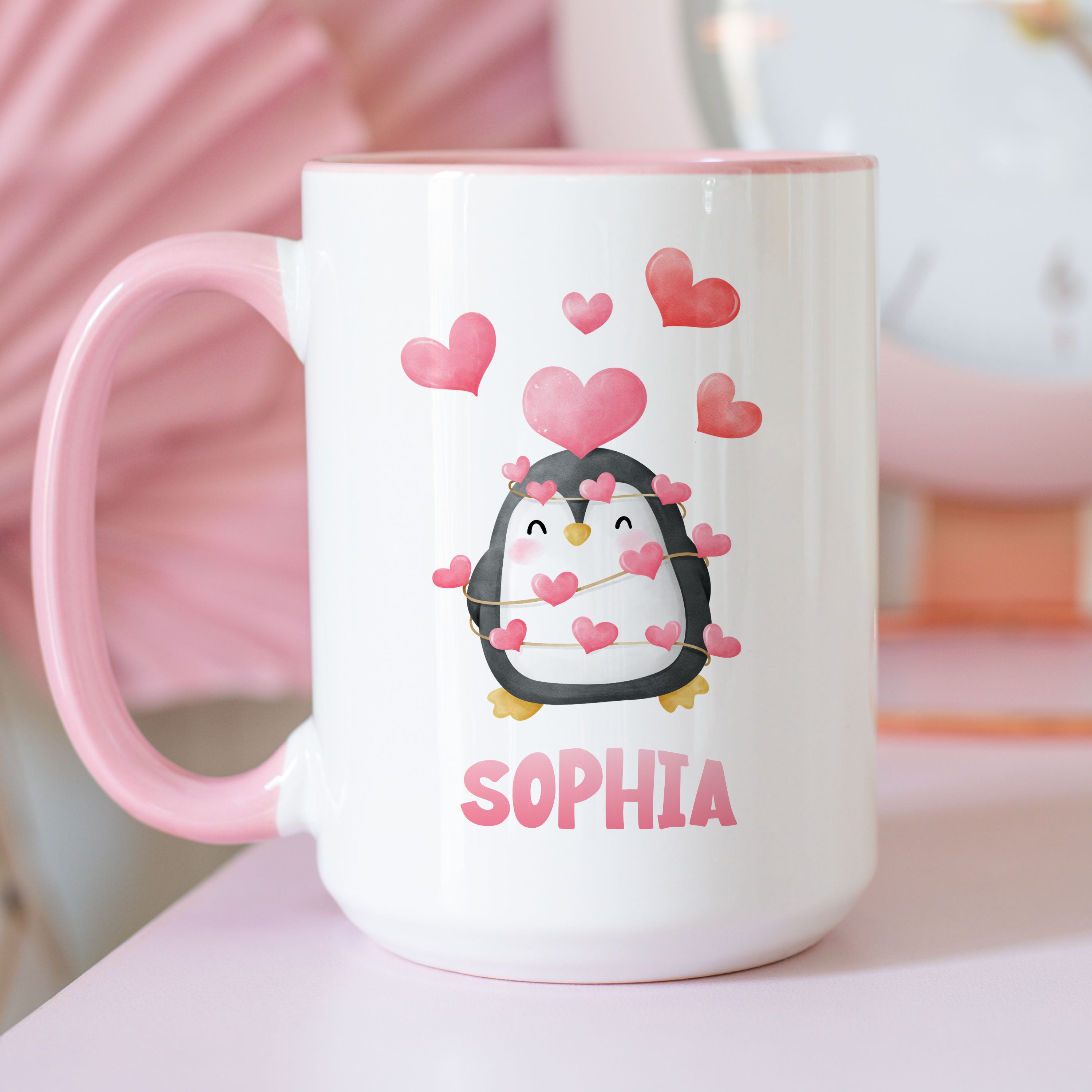 Personalized Name Penguin Mug