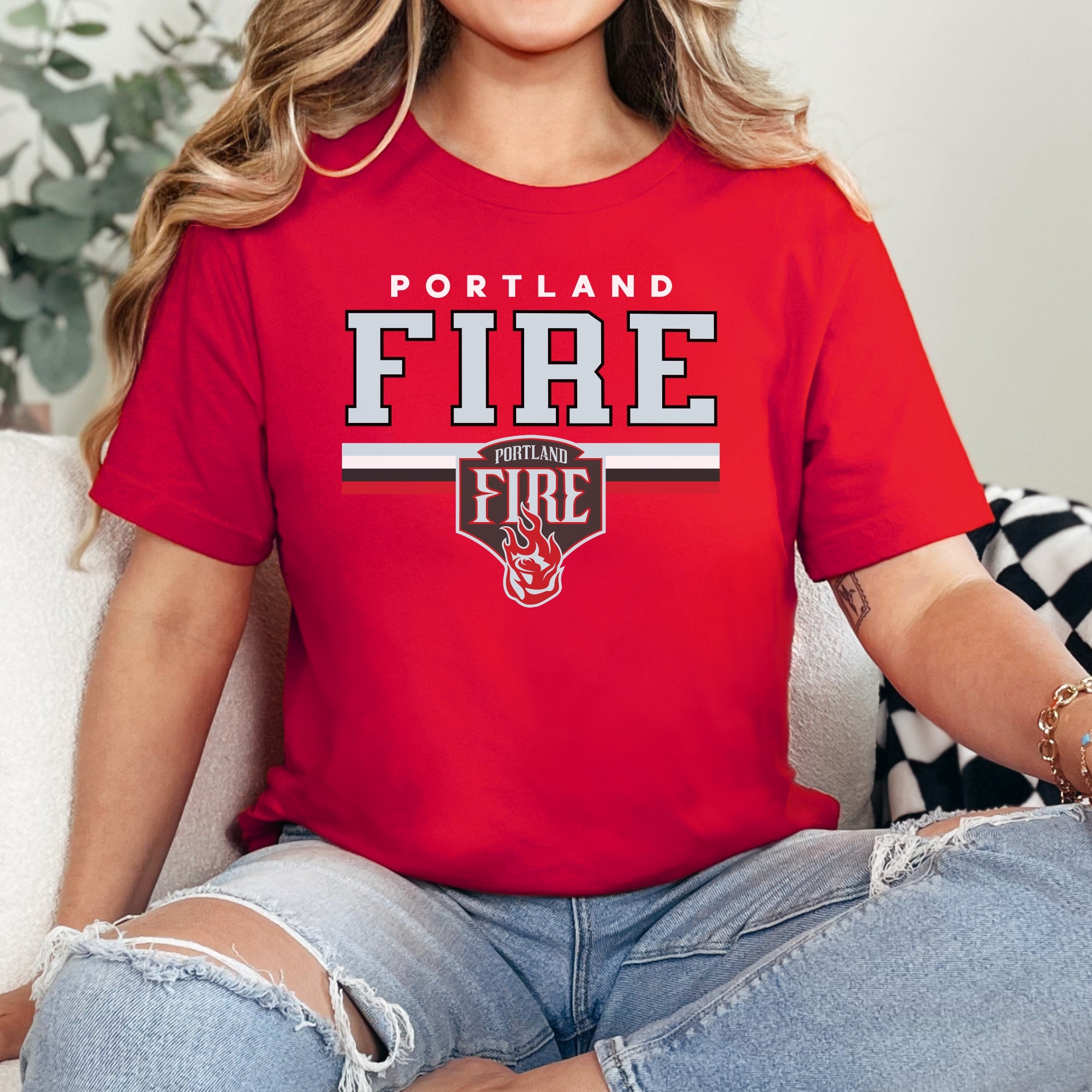 Portland Fire Bold Stripes Unisex T-Shirt