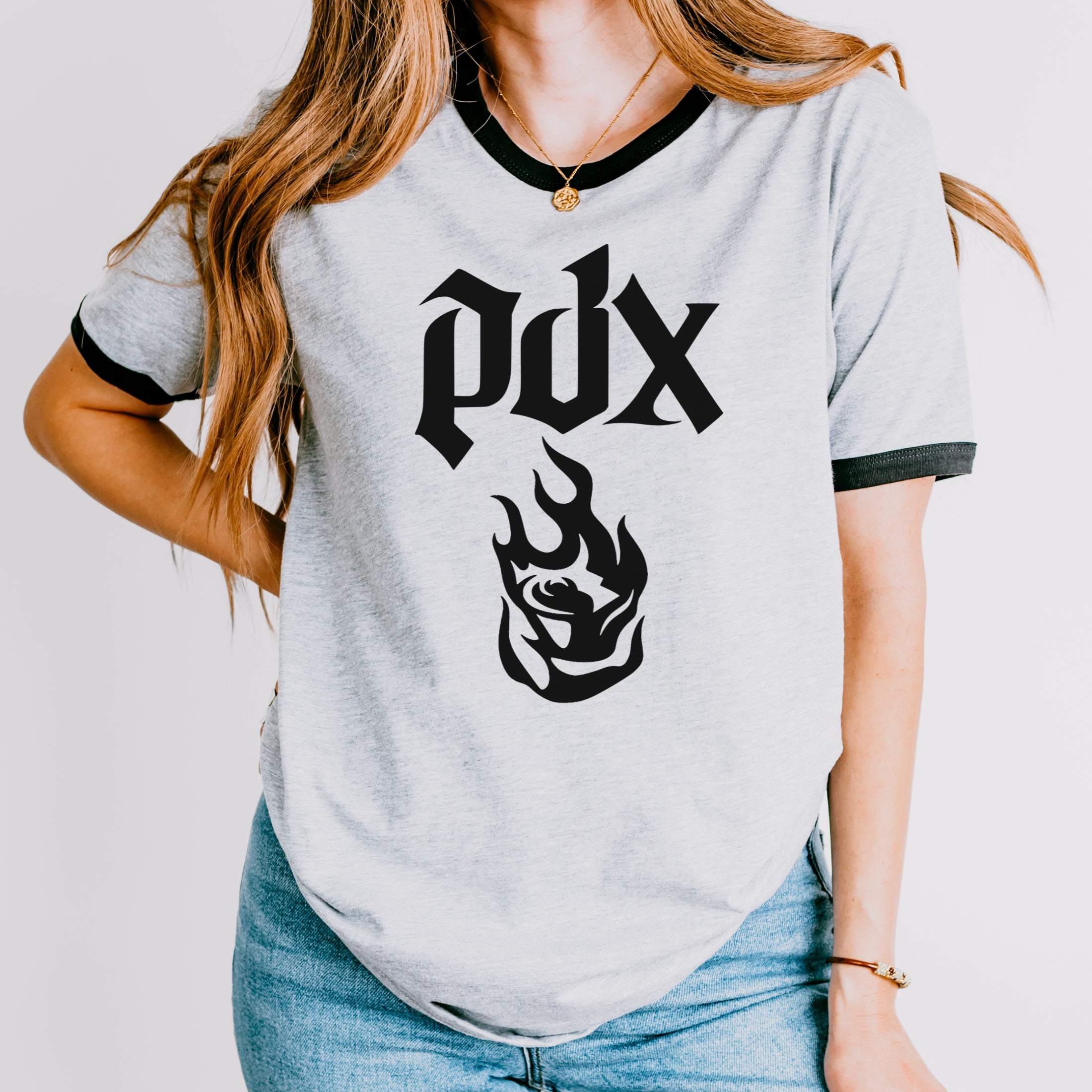 Portland Fire PDX Dark Edition Ringer T-Shirt