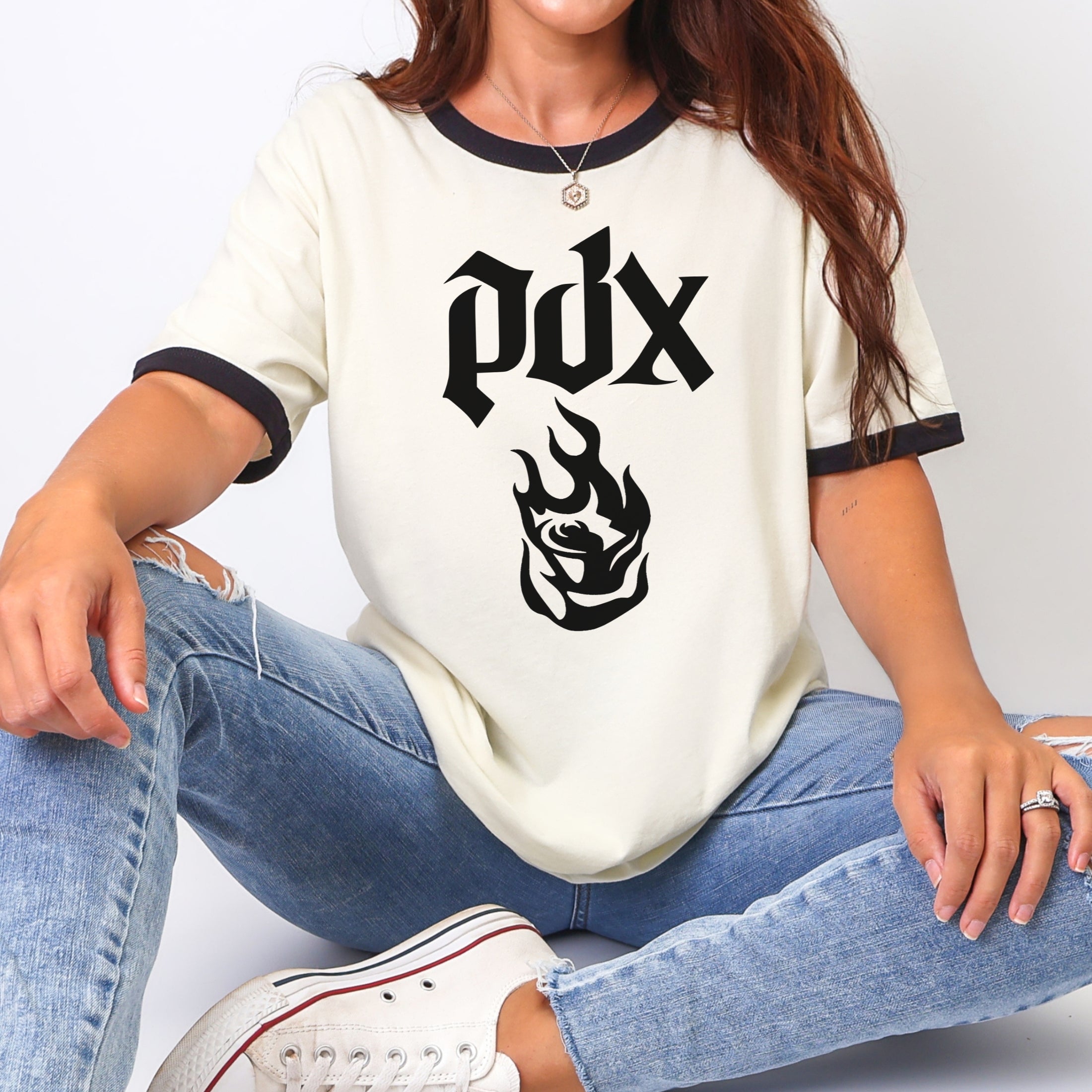 Portland Fire PDX Dark Edition Ringer T-Shirt