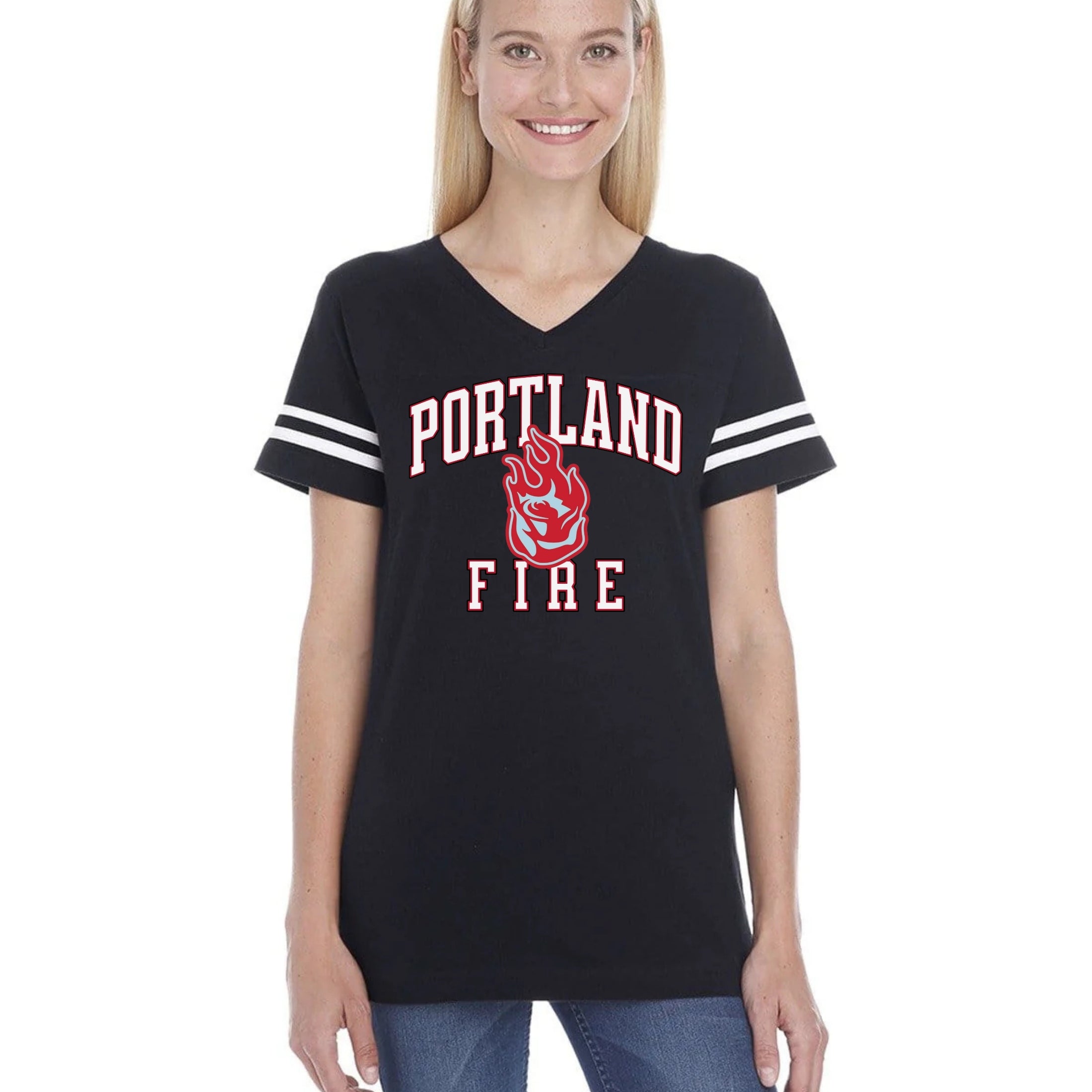 Portland Fire Victory Mode Women's V-Neck Jersey Tee