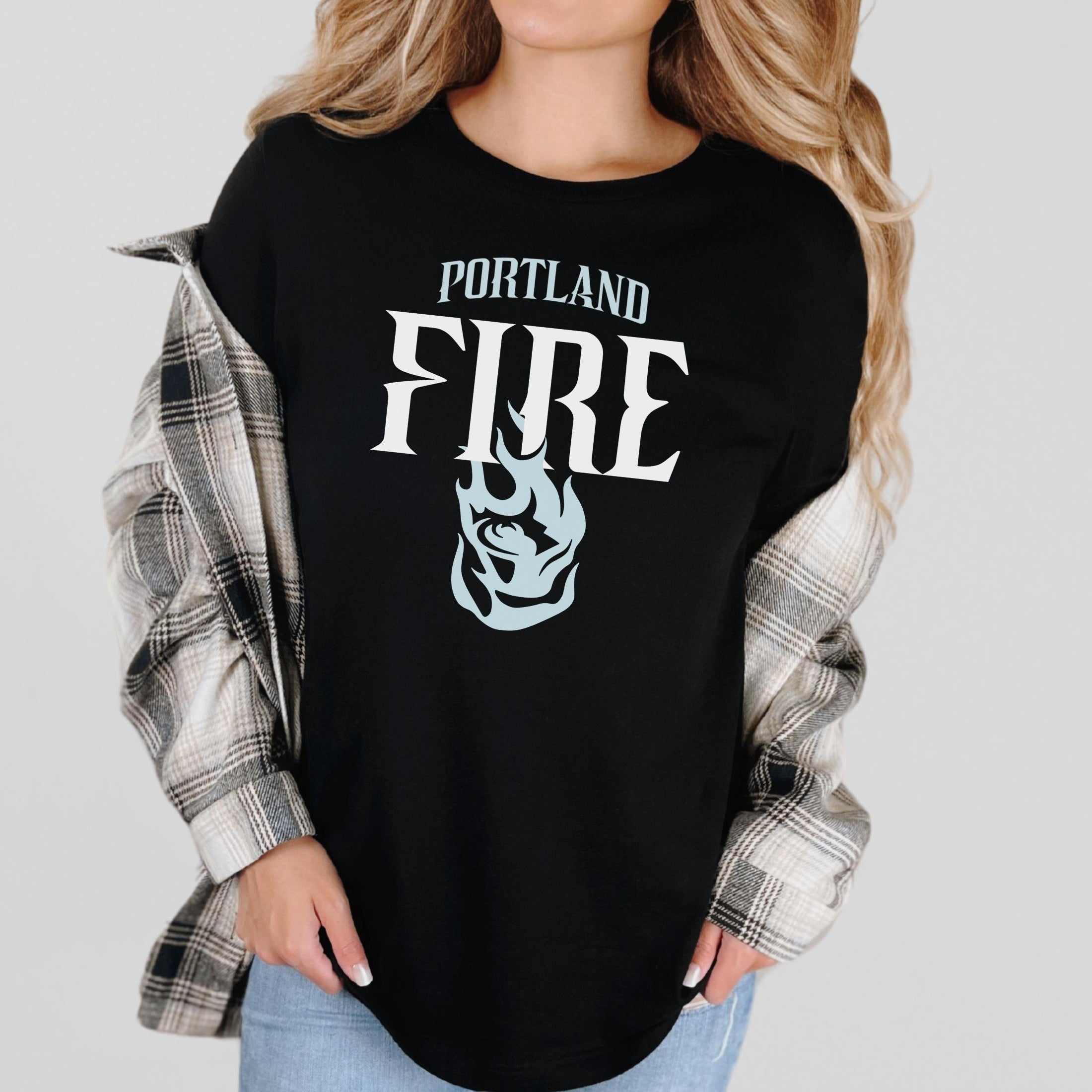 Portland Fire Blue ‘Rose on Fire’ T-Shirt