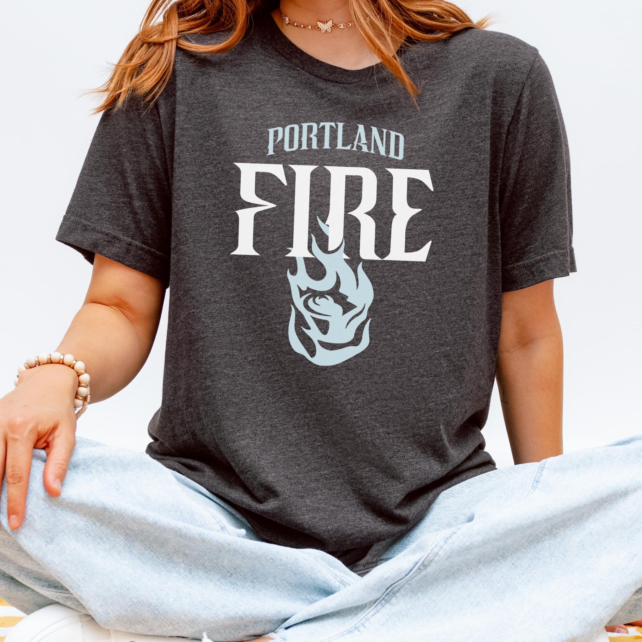 Portland Fire Blue ‘Rose on Fire’ T-Shirt