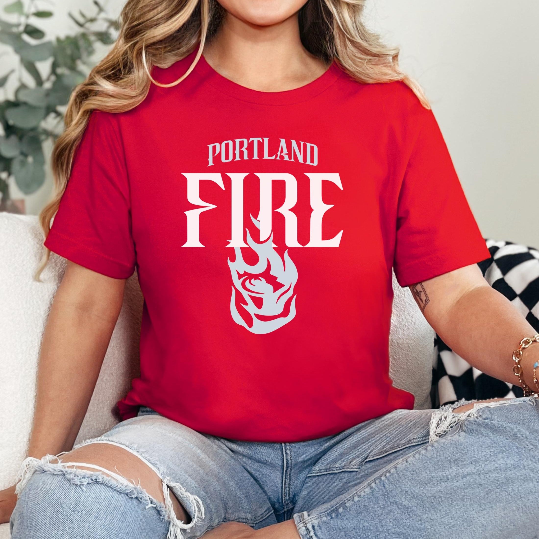 Portland Fire Blue ‘Rose on Fire’ T-Shirt