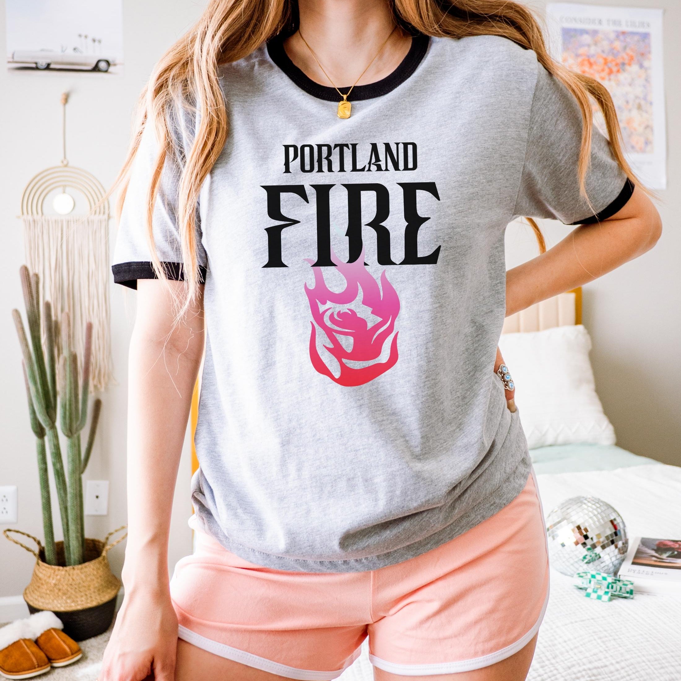 Portland Fire Global Logo Ringer T-Shirt