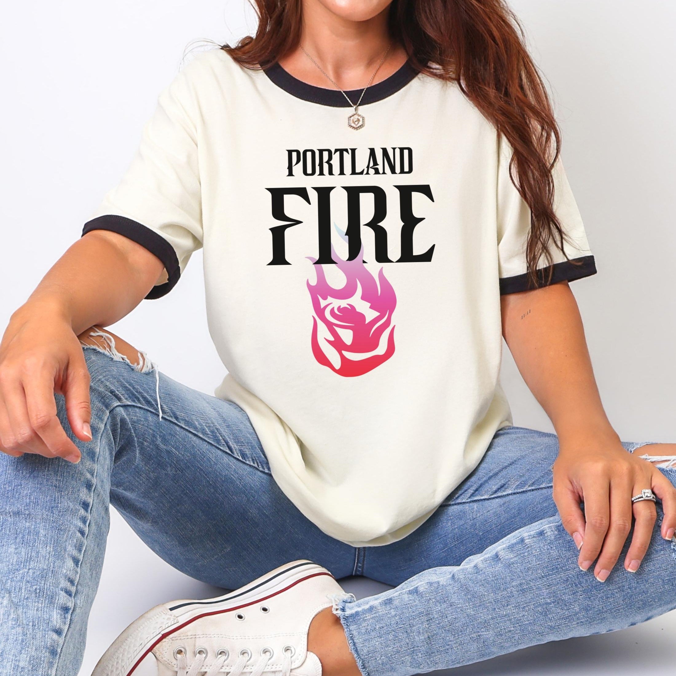 Portland Fire Global Logo Ringer T-Shirt