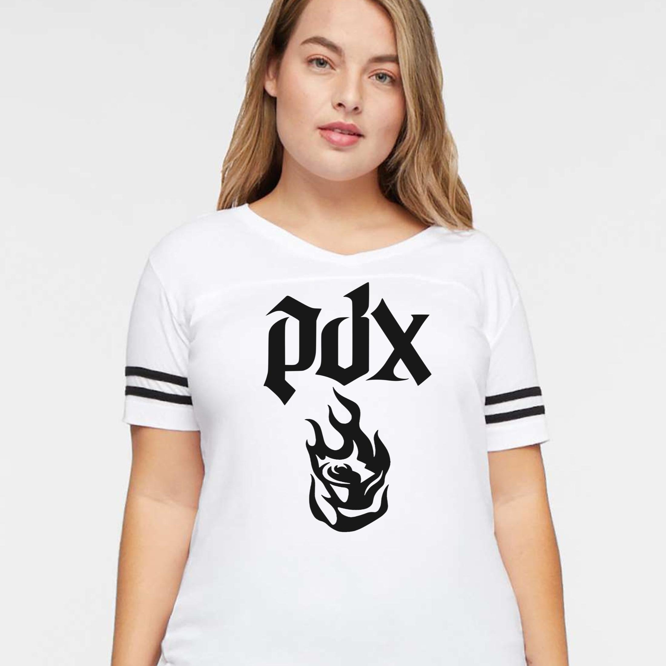Portland Fire PDX Dark Edition Women's V-Neck Tee
