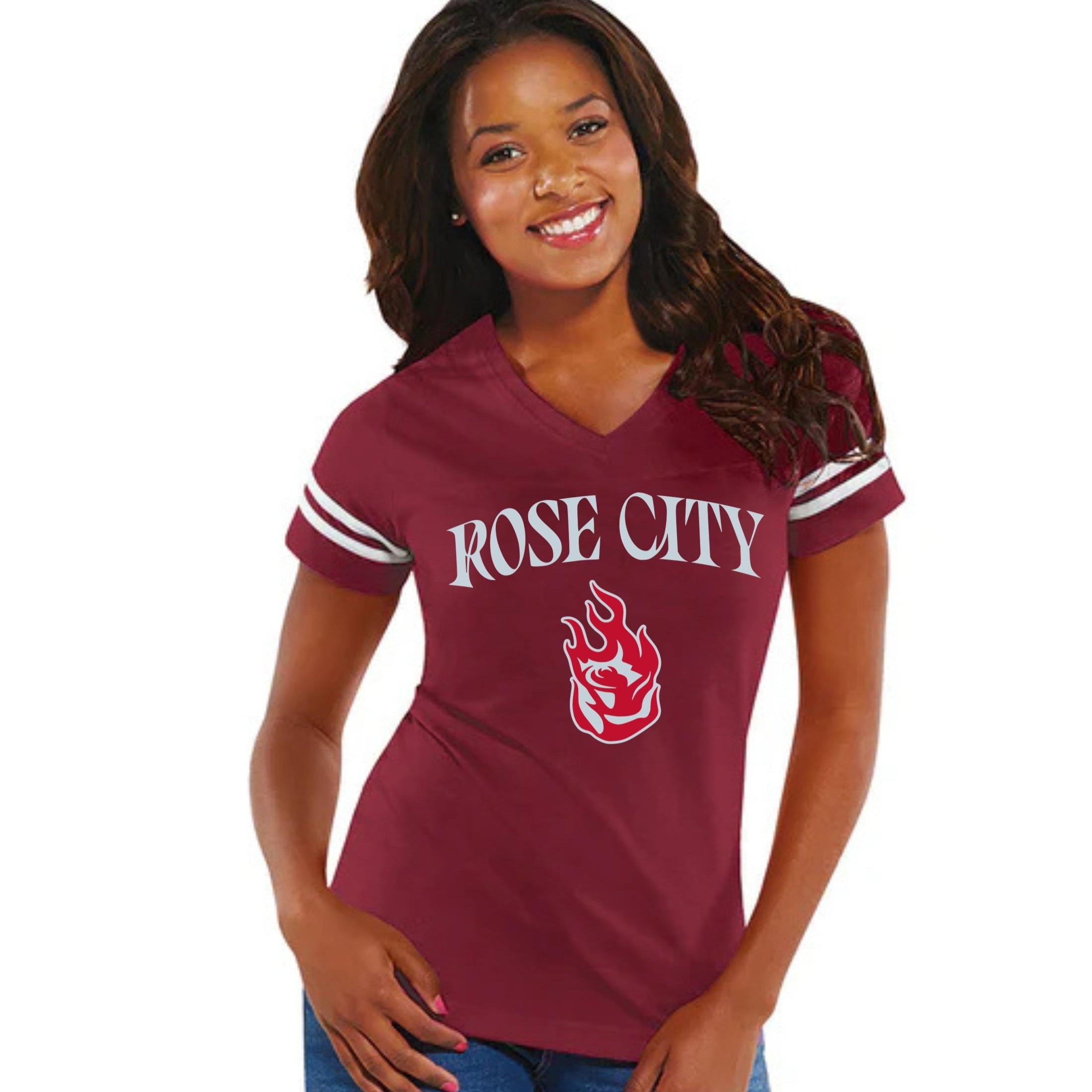 Portland Fire Rose City Women's V-Neck Tee