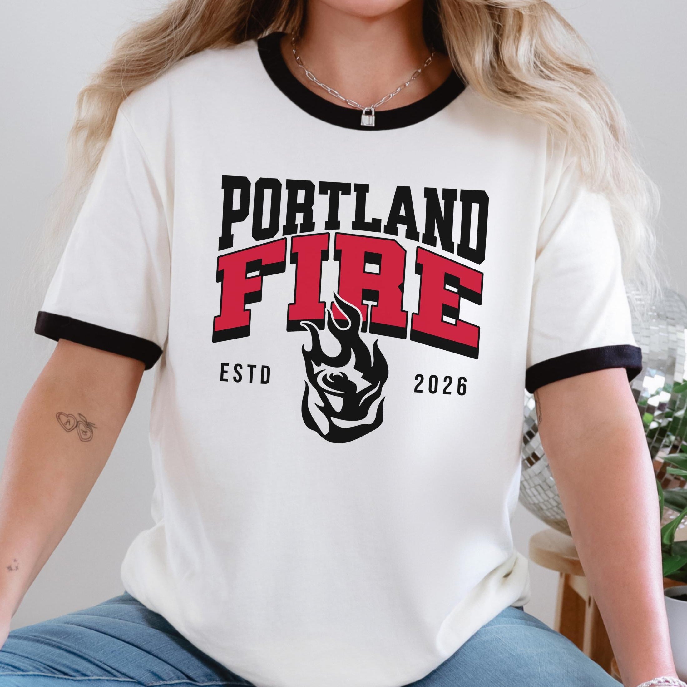 Portland Fire Rose Rivals Ringer T-Shirt