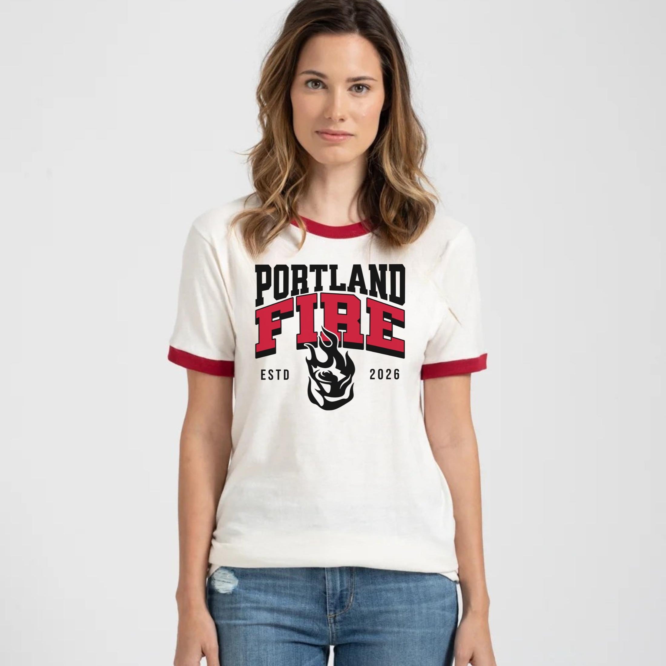 Portland Fire Rose Rivals Ringer T-Shirt