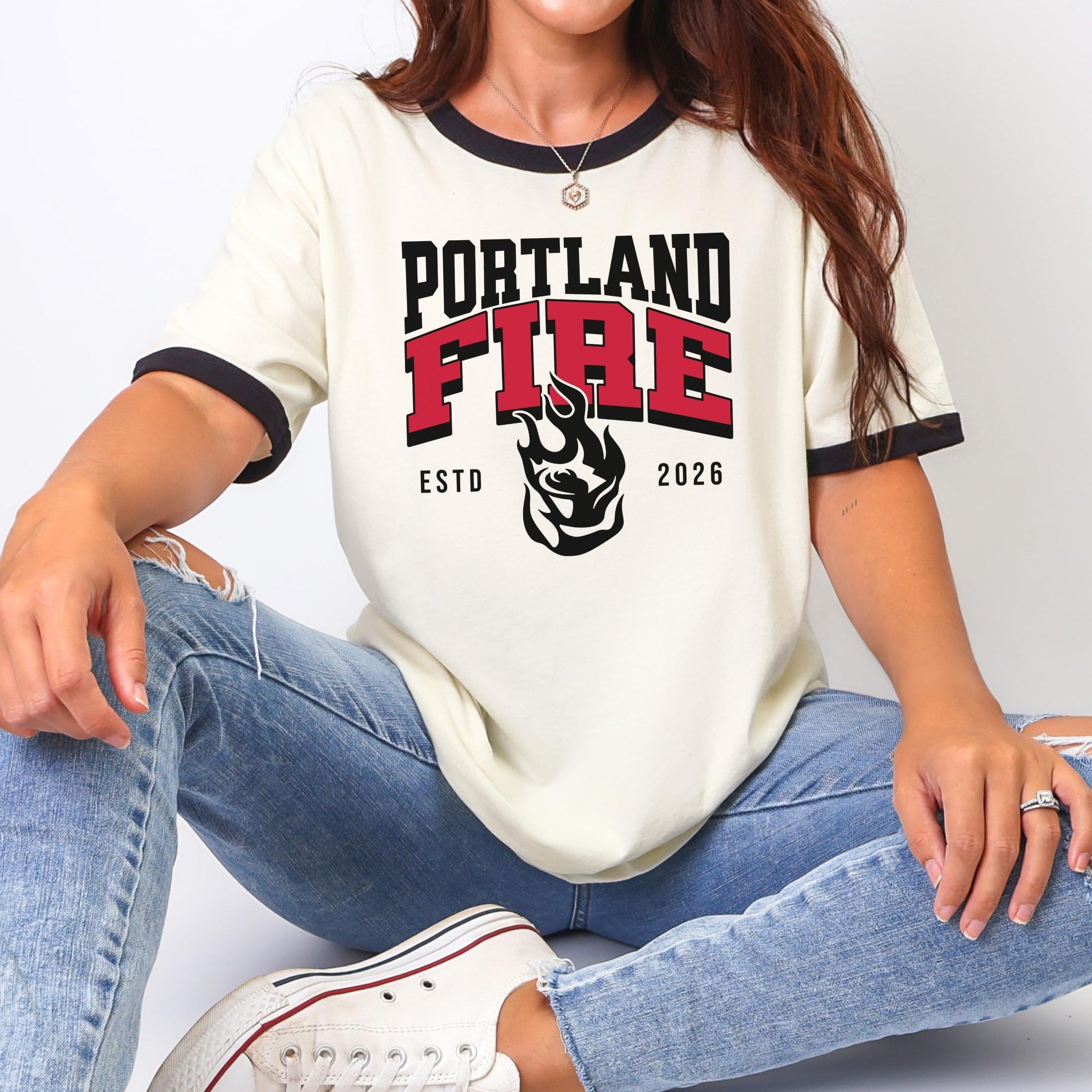 Portland Fire Rose Rivals Ringer T-Shirt