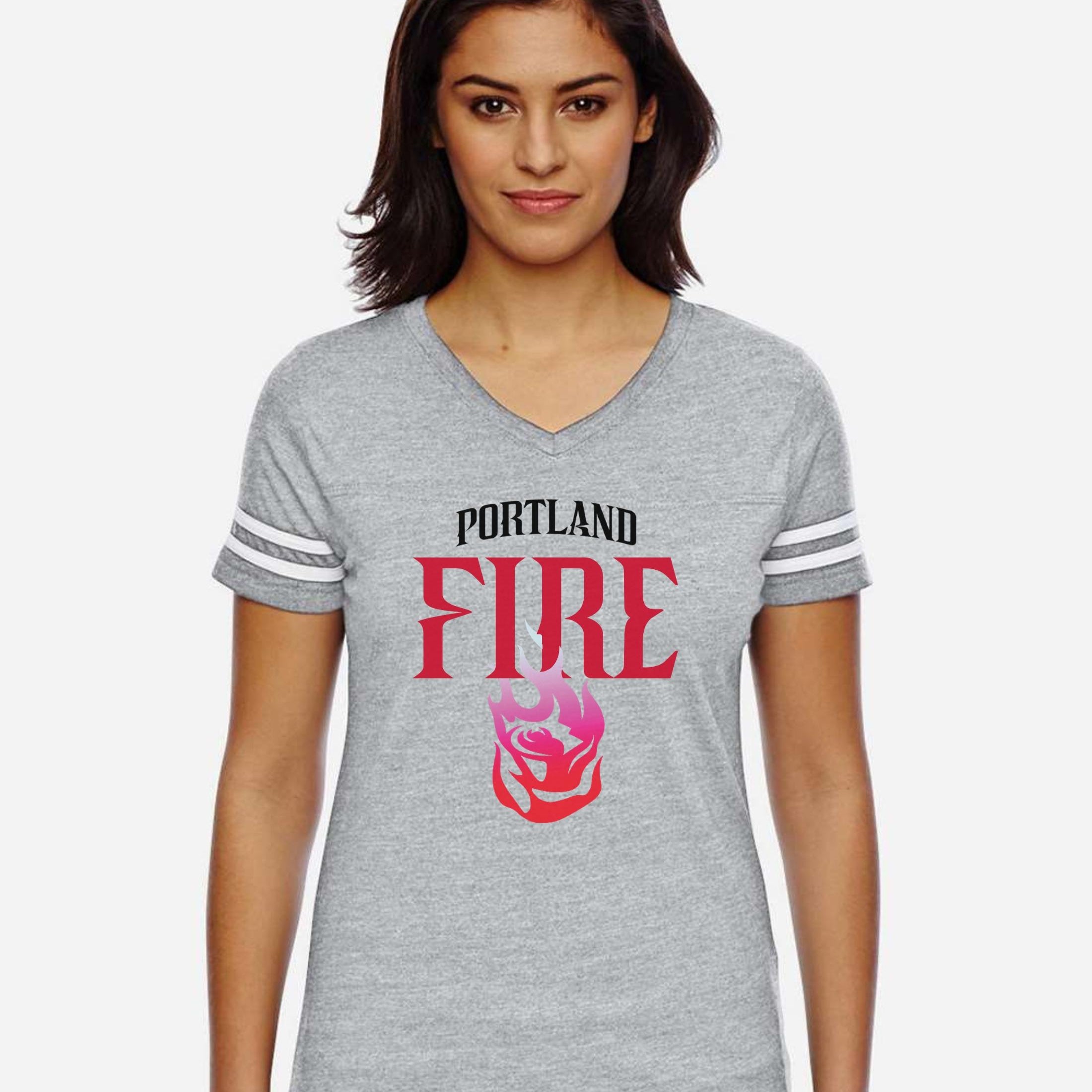 Portland Fire ‘Rose on Fire’ Women's V-Neck Tee