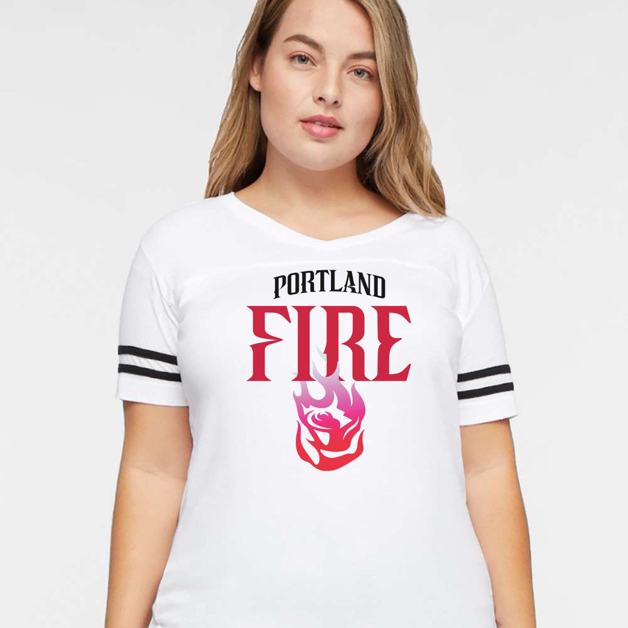 Portland Fire ‘Rose on Fire’ Women's V-Neck Tee