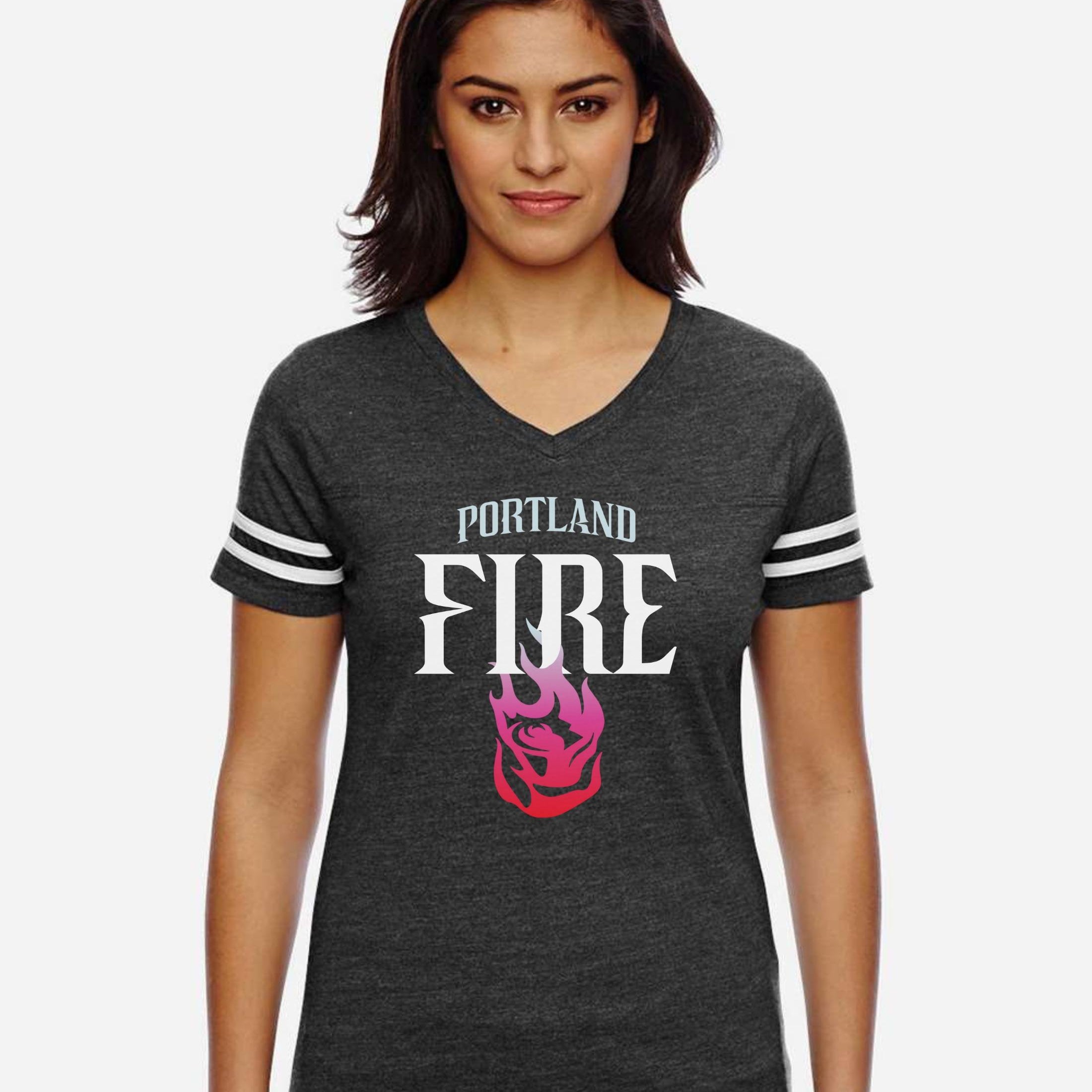 Portland Fire ‘Rose on Fire’ Women's V-Neck Tee