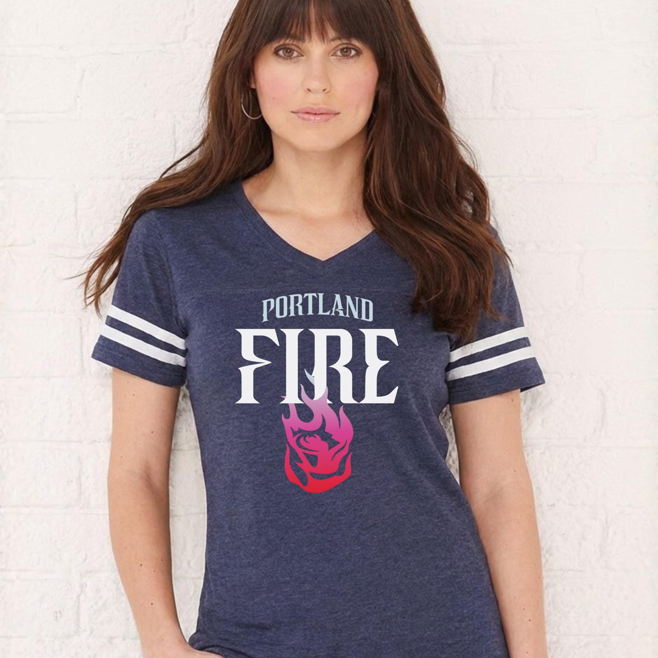 Portland Fire ‘Rose on Fire’ Women's V-Neck Tee