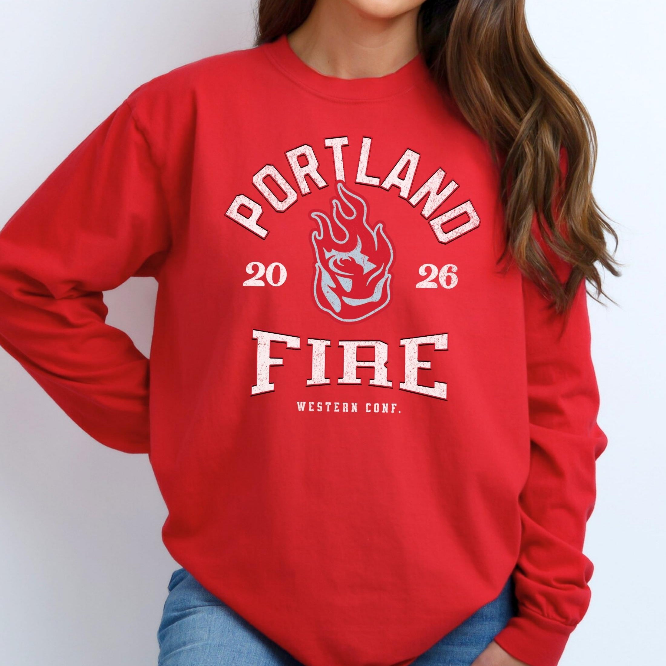 Portland Fire Vintage Hoops Long Sleeve Tee