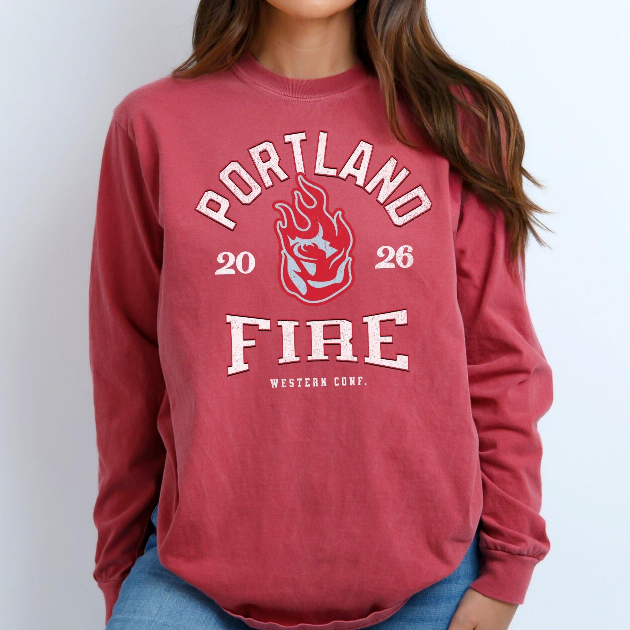 Portland Fire Vintage Hoops Long Sleeve Tee