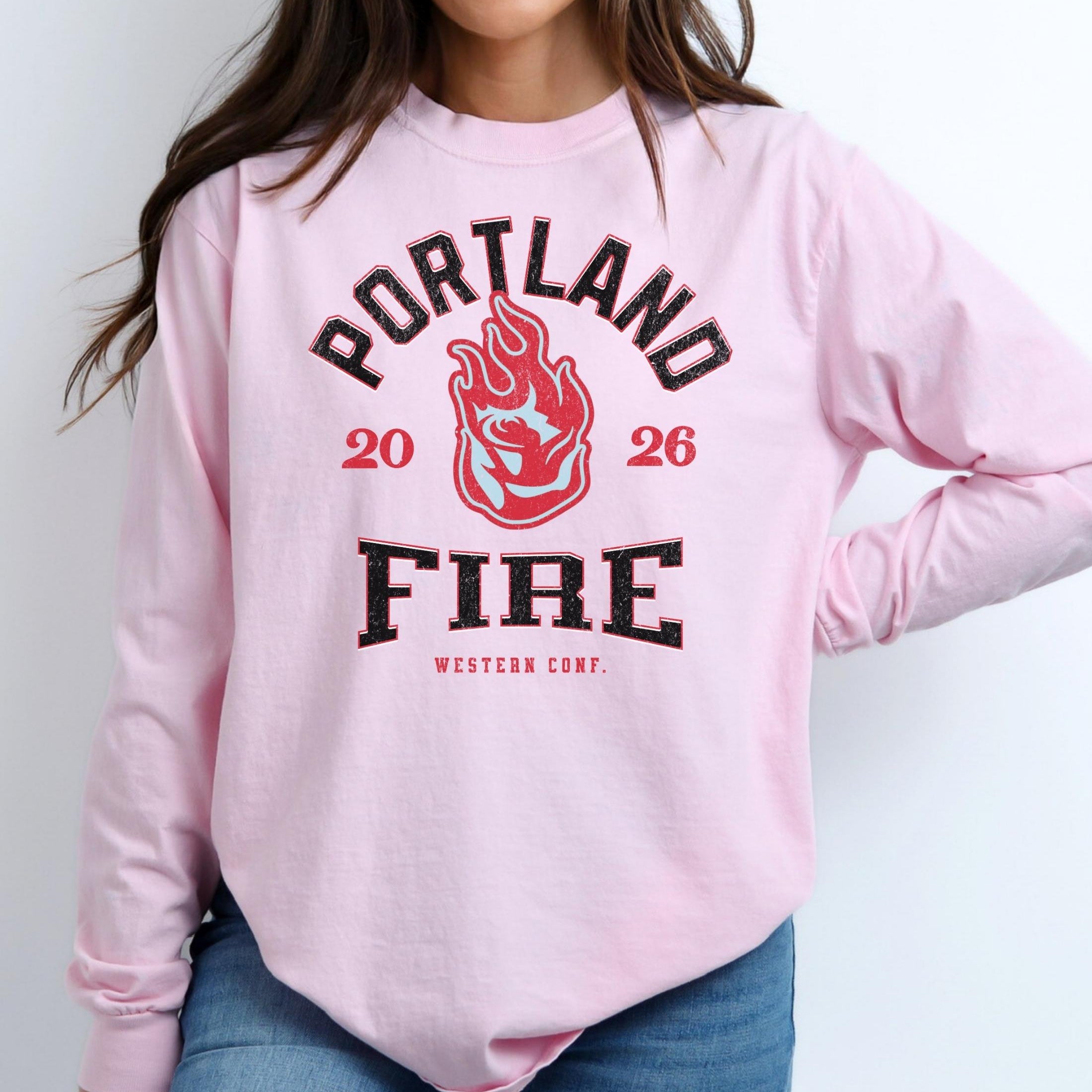Portland Fire Vintage Hoops Long Sleeve Tee