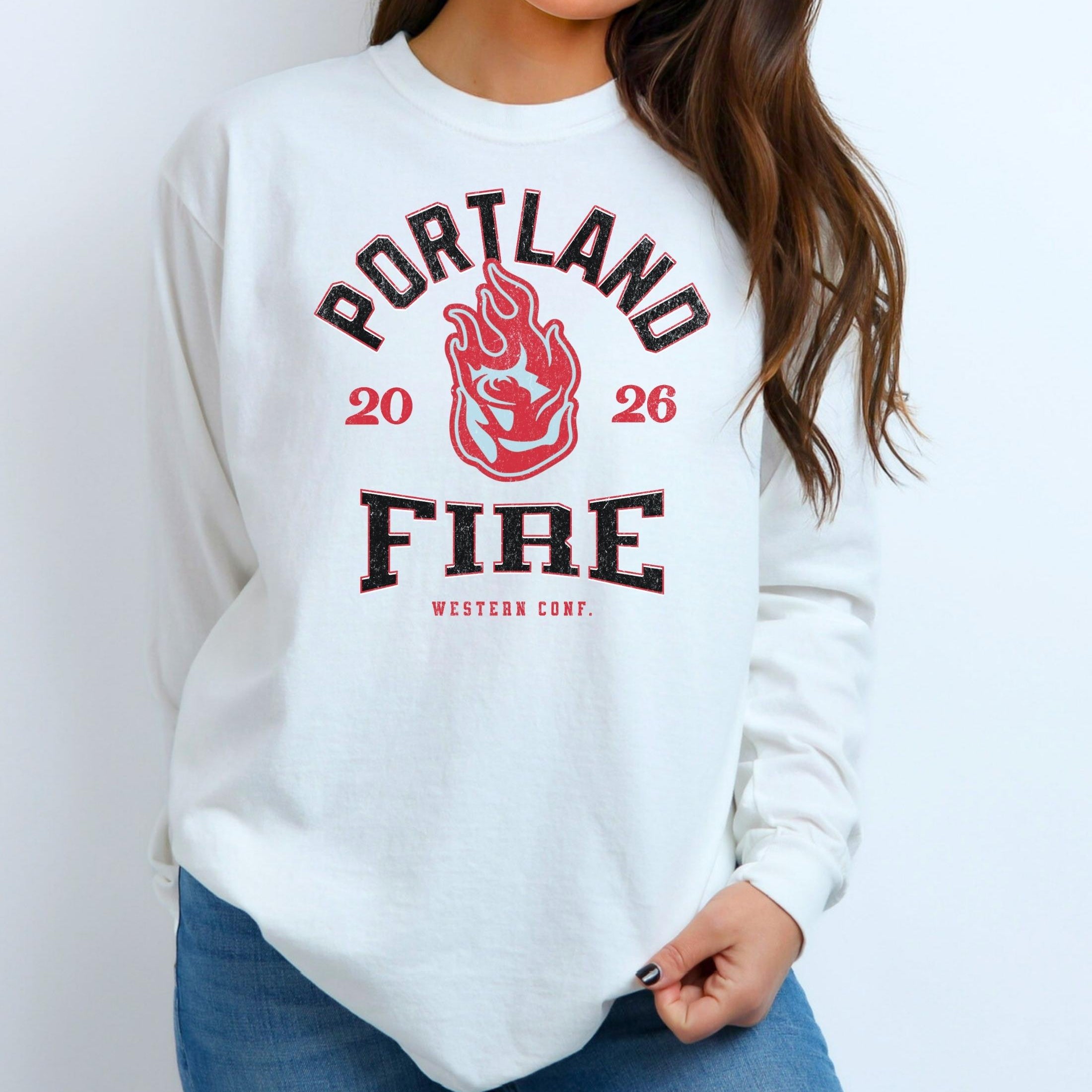 Portland Fire Vintage Hoops Long Sleeve Tee
