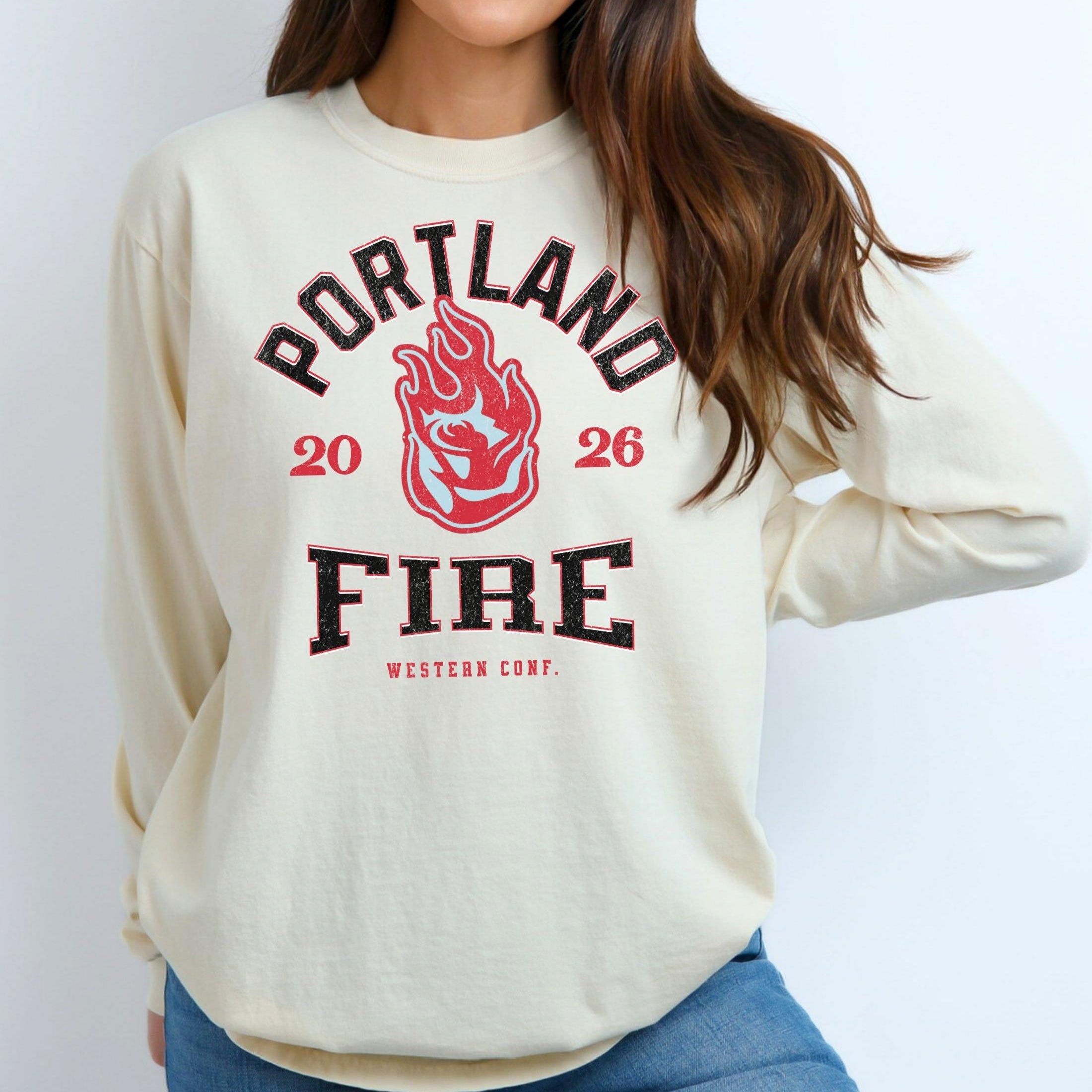 Portland Fire Vintage Hoops Long Sleeve Tee