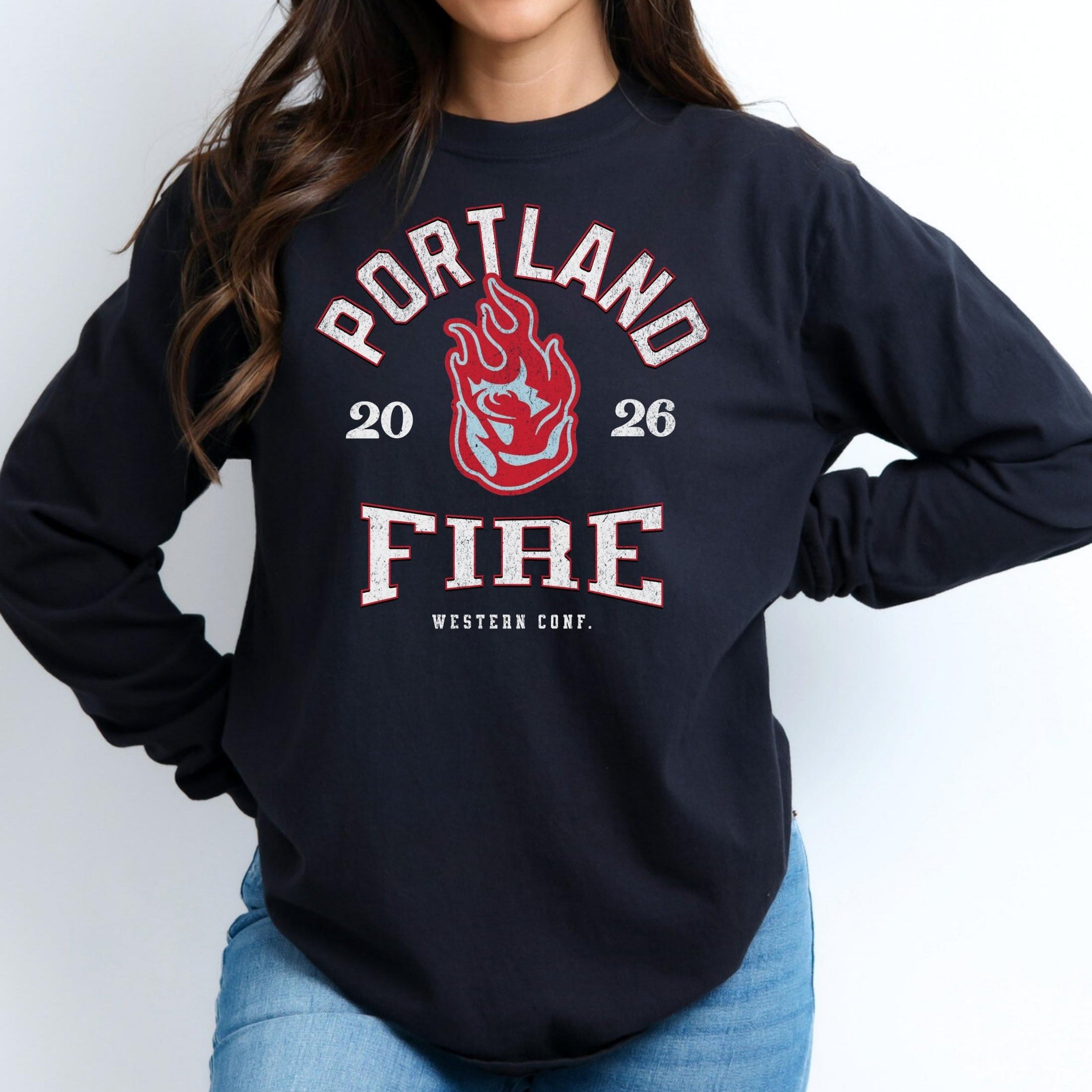 Portland Fire Vintage Hoops Long Sleeve Tee