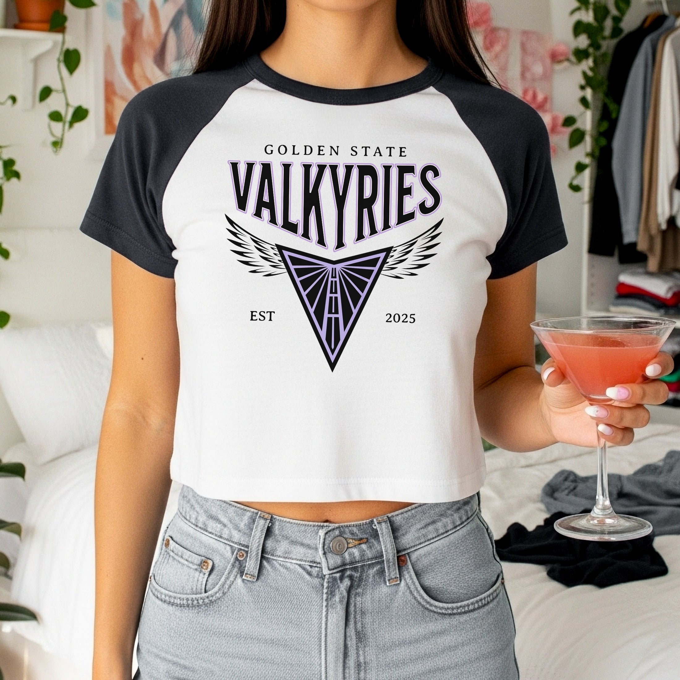 Valkyries Golden State Wings Women's Raglan Baby Tee