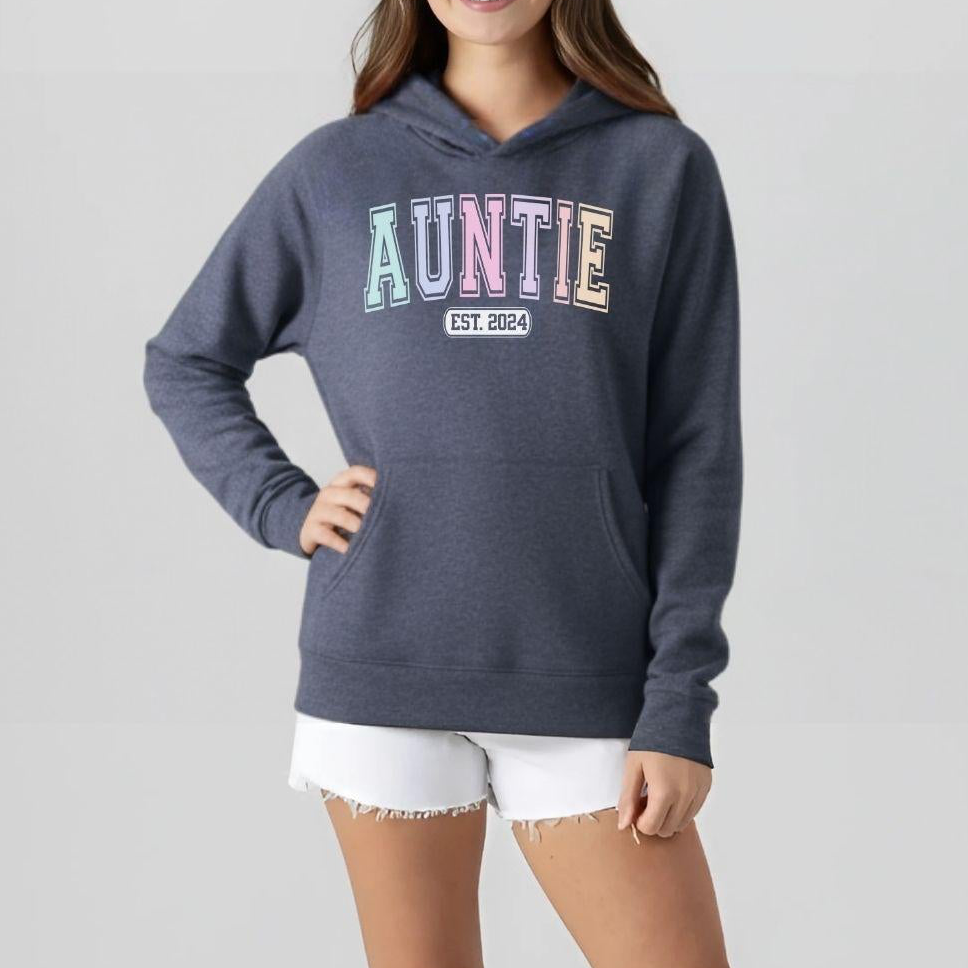 Varsity Auntie Custom Year Fleece Hoodie