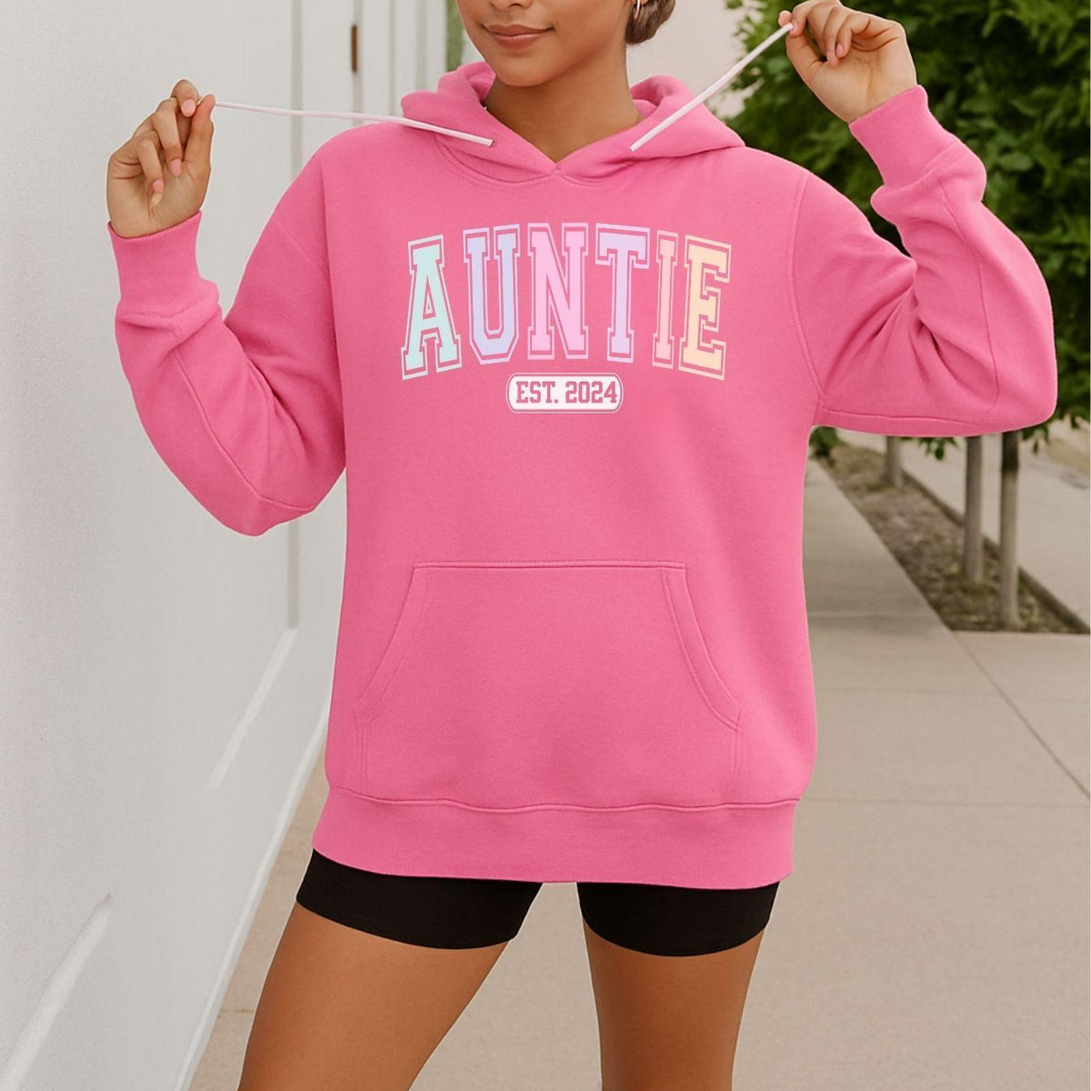 Varsity Auntie Custom Year Fleece Hoodie