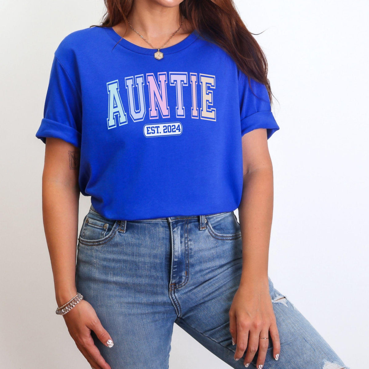 Varsity Auntie Custom Year T-Shirt