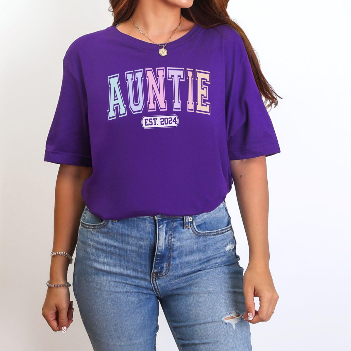 Varsity Auntie Custom Year T-Shirt