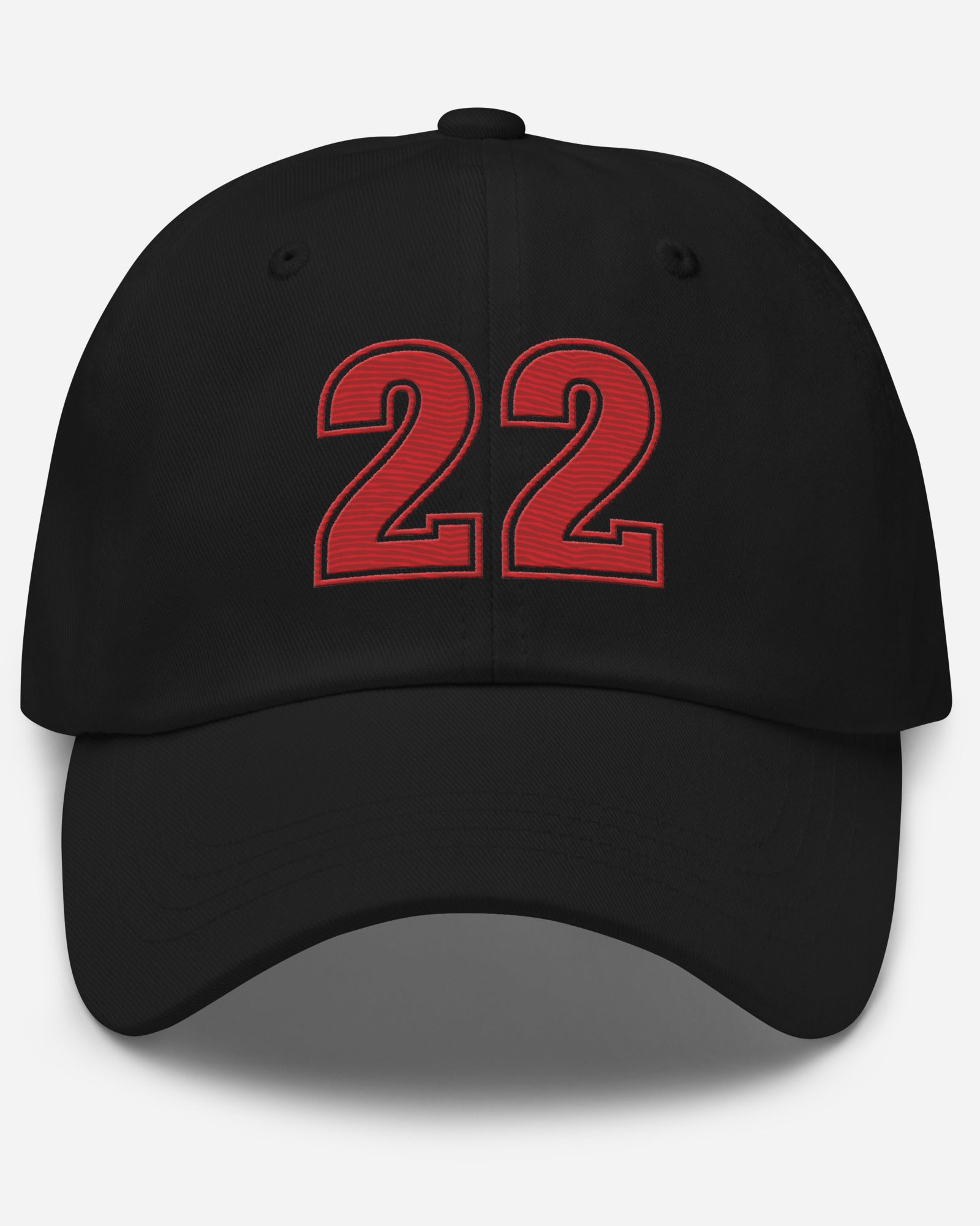 Black dad hat embroidered with number 22