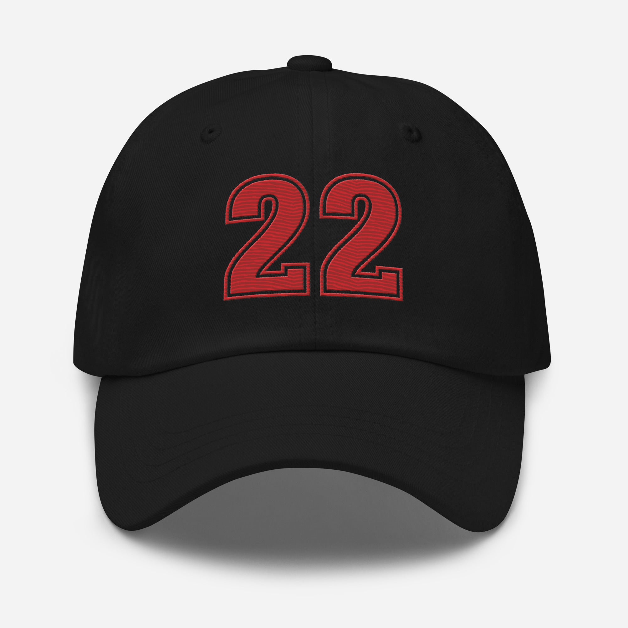 Black dad hat embroidered with number 22
