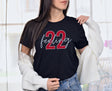 Girl wearing black feeling 22 t-shirt