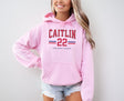 Girl wearing light pink Caitlin Clark 22 Hoodie