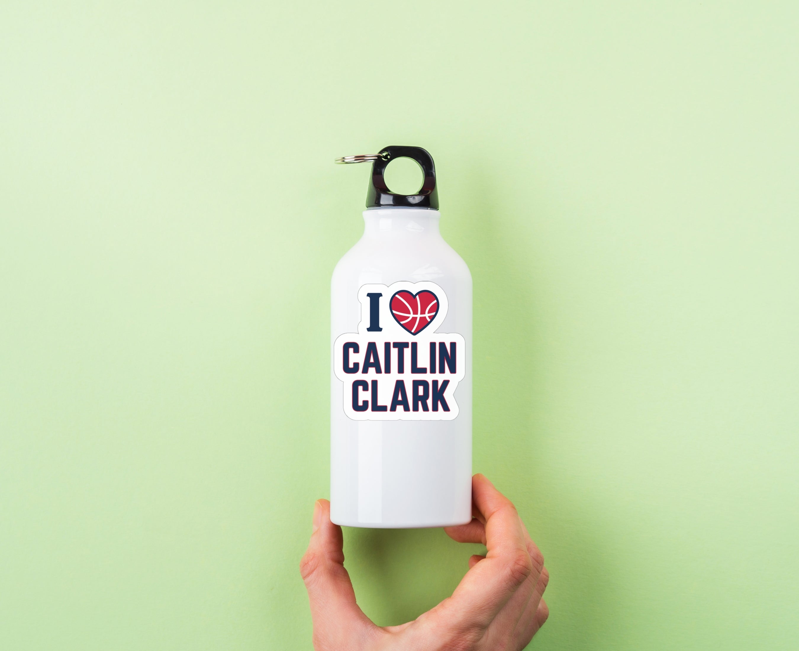 I love Caitlin Clark Sticker on water bottle