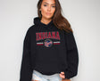 Girl wearing black Indiana Fever Hoodie Sweatshirt