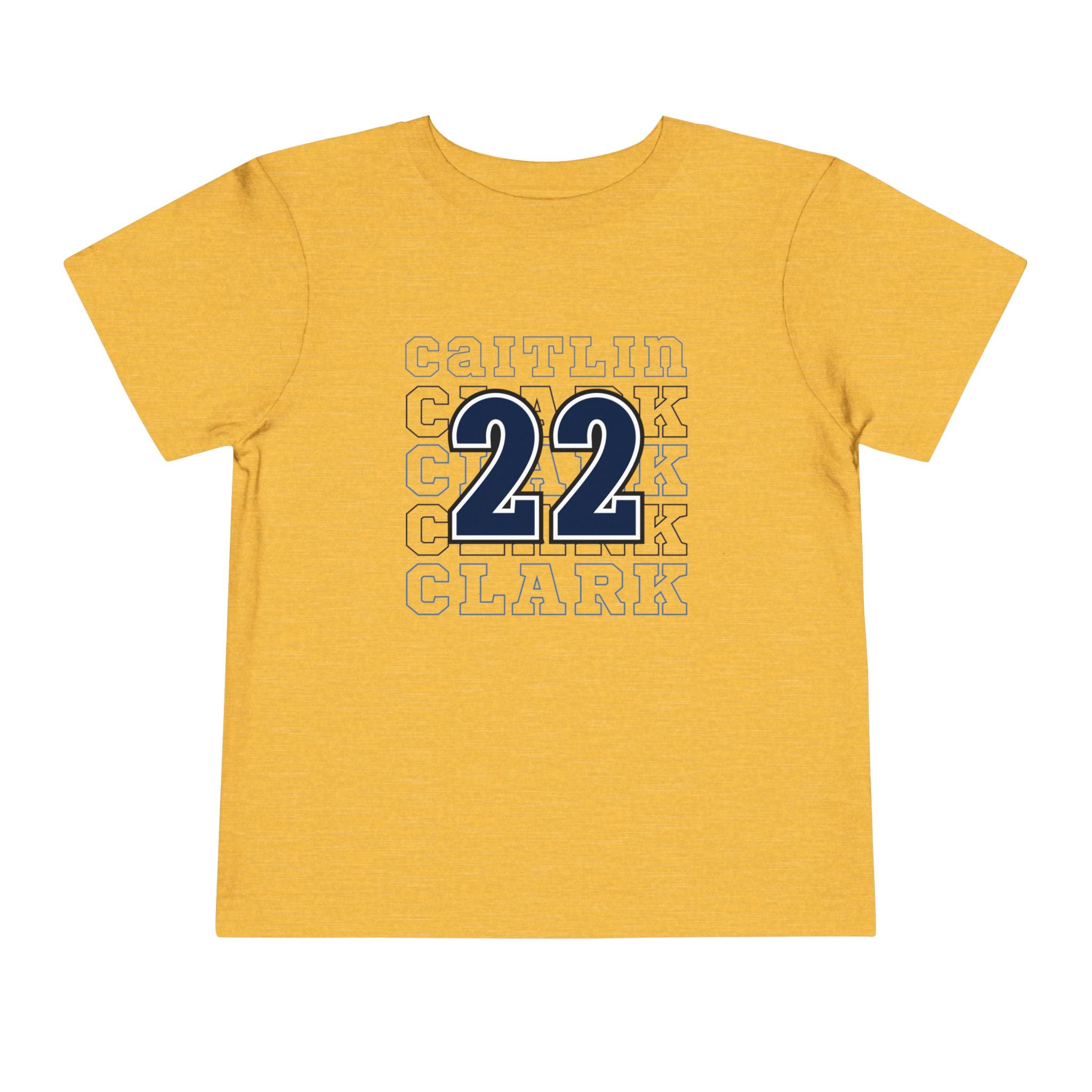 Heather yellow gold Caitlin Clark 22 Toddler Shirt